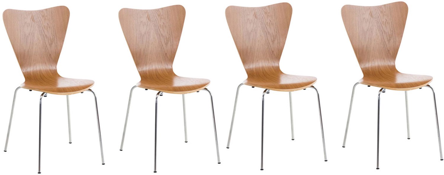 Luxe Comfort Milano 0006 bezoekersstoelen (set van 4) - eiken