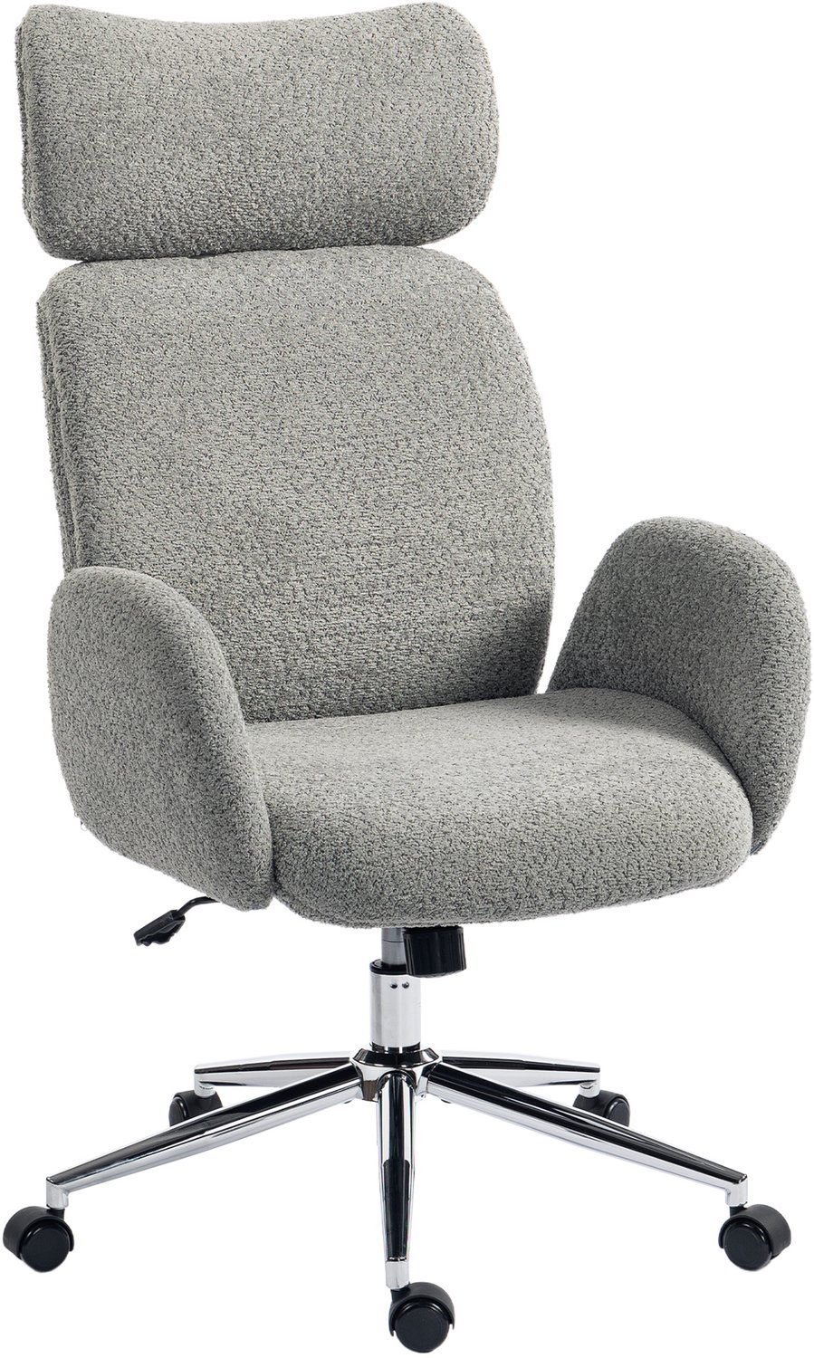 Homona Ergonomische bureaustoel - Met hoofdsteun, kantelfunctie en lendensteun - In hoogte verstelbaar - 65 x 75 x 115-123 cm - Donkergrijs