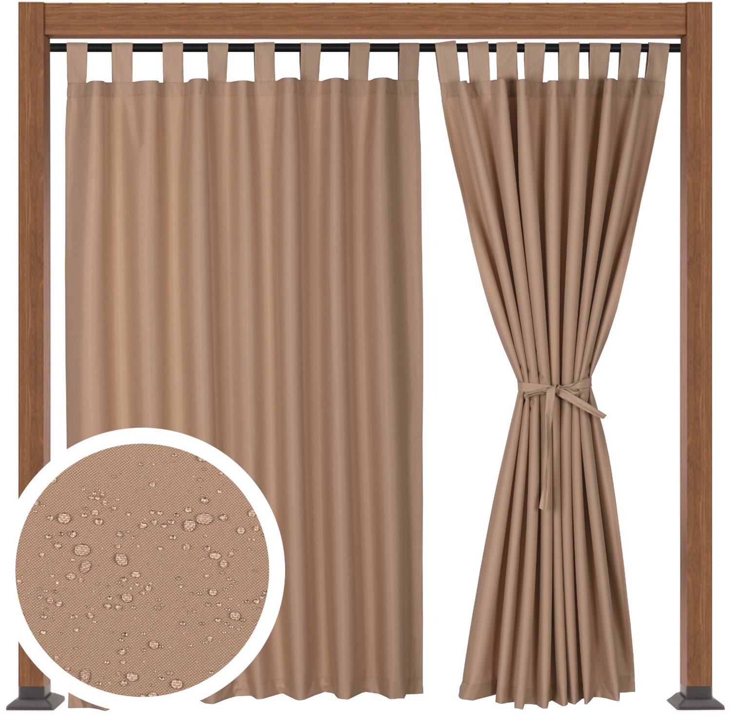 Beige Terrasgordijn 155x280 cm - Waterdicht & UV-bestendig