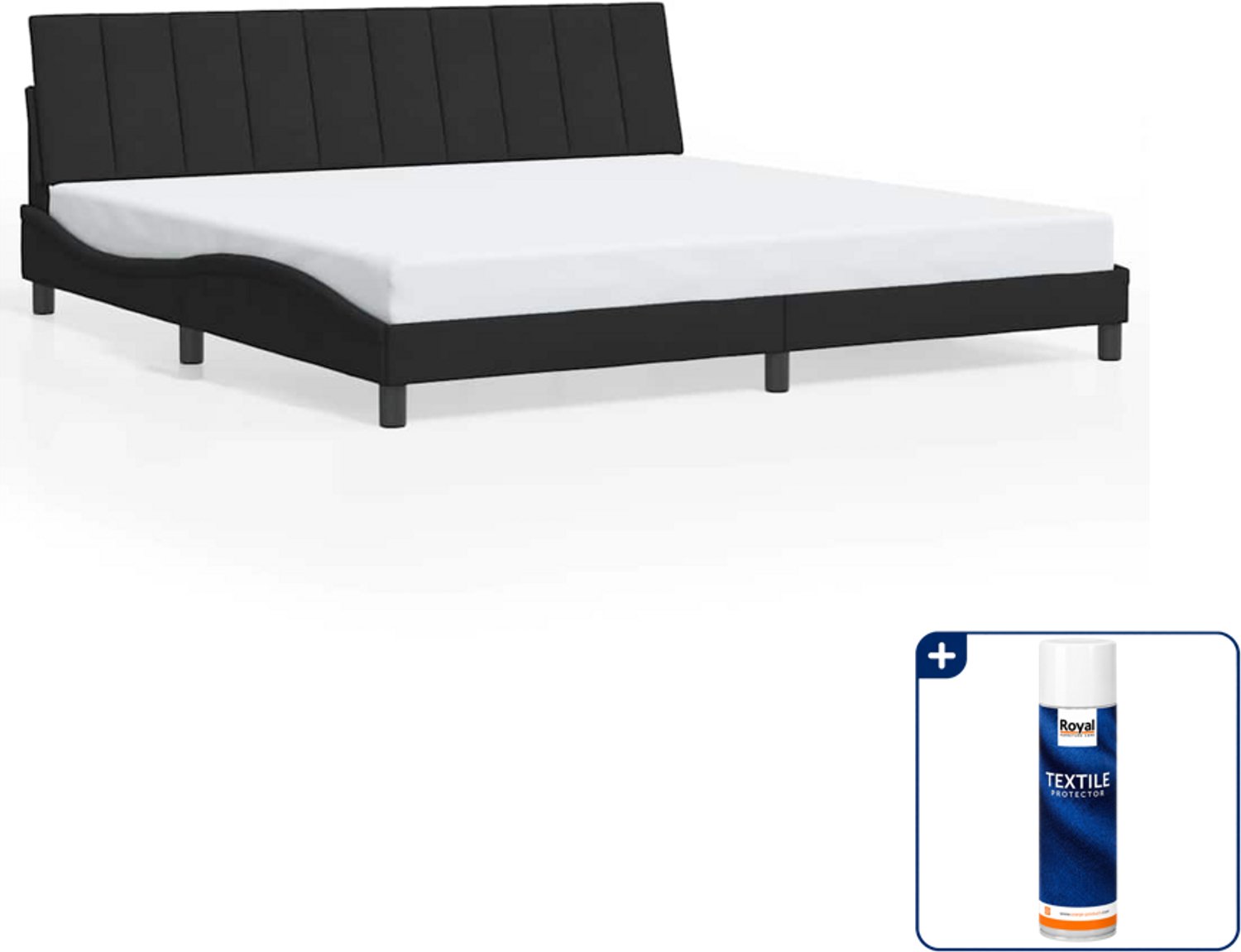vidaXL bedframe Hanko - 200 x 200 cm - fluweel - zwart - Inclusief textielbeschermer 500 ml Blauw
