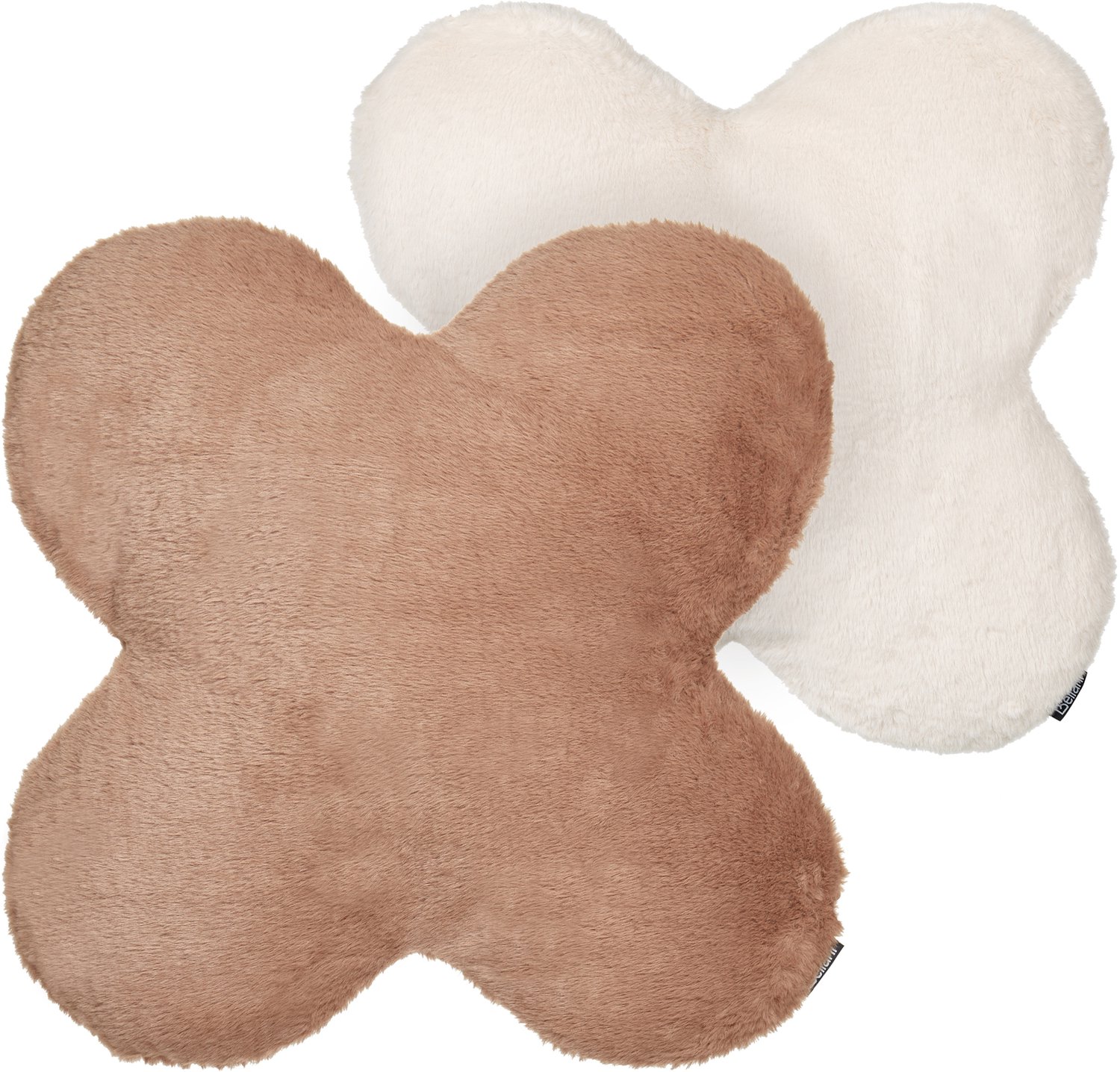 Beliani ACHILLEA - Sierkussen set van 2 - Lichtbruin - Polyester/Katoen Beige