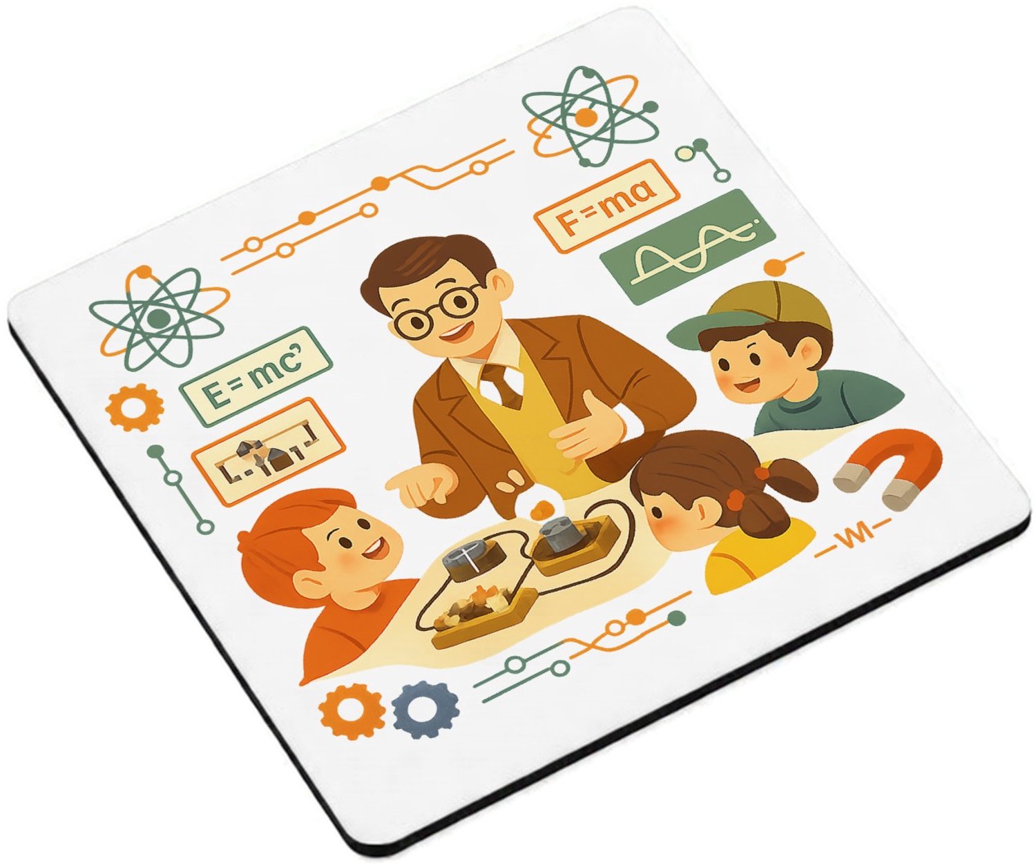 Mr Cadeautjes MDF magnetische fotolijst vierkant 9,5 - design Een vrolijke docentengebruikte schoolposter met een andere v | cadeau Wit