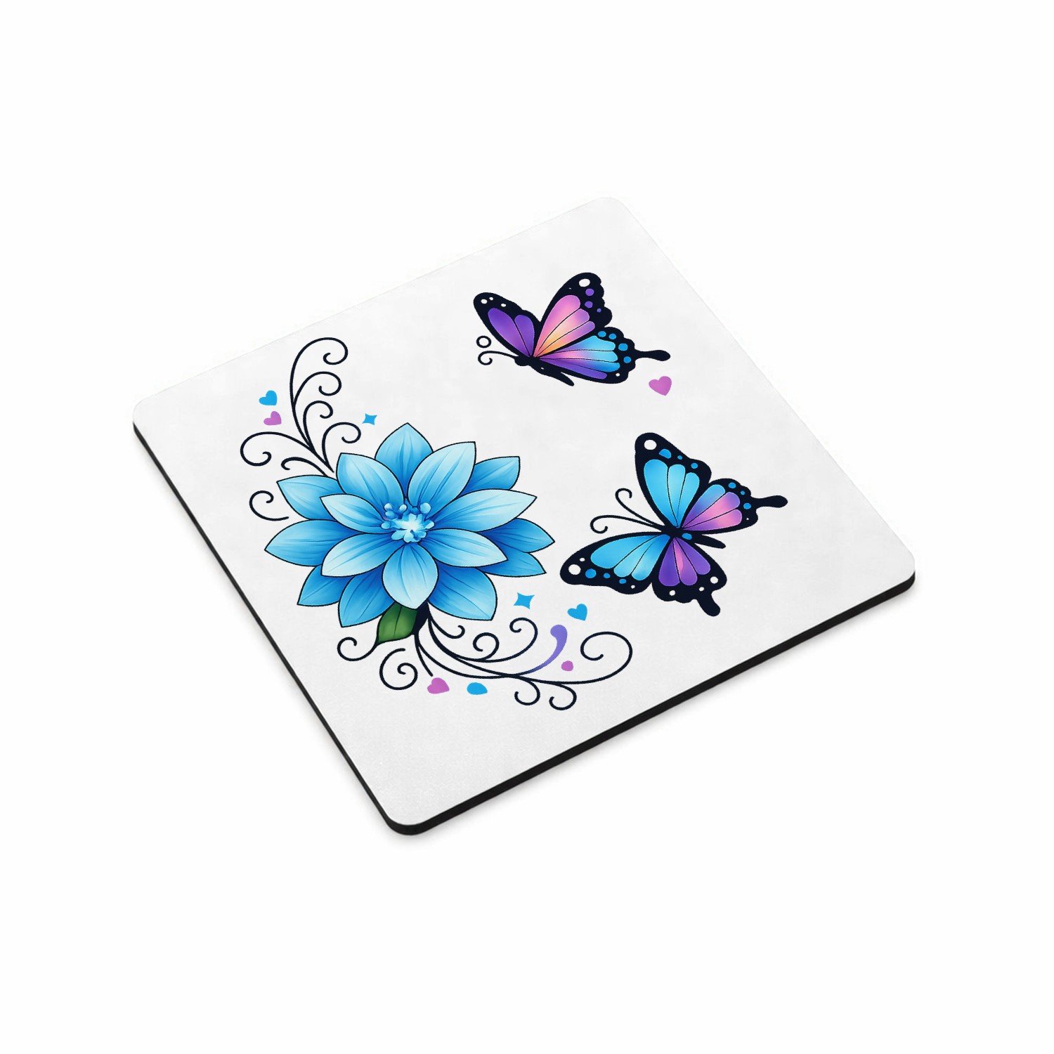 Mr Cadeautjes MDF magnetische fotolijst vierkant 9,5 - design Een warme, verticale quote-compositie met zachte botanische | cadeau Wit