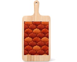 Mr Cadeautjes Kaasplank rechthoek met tegel 15 x 20 - design Herhaalpatroon van gestileerde stervormige schelpen in zacht | cadeau