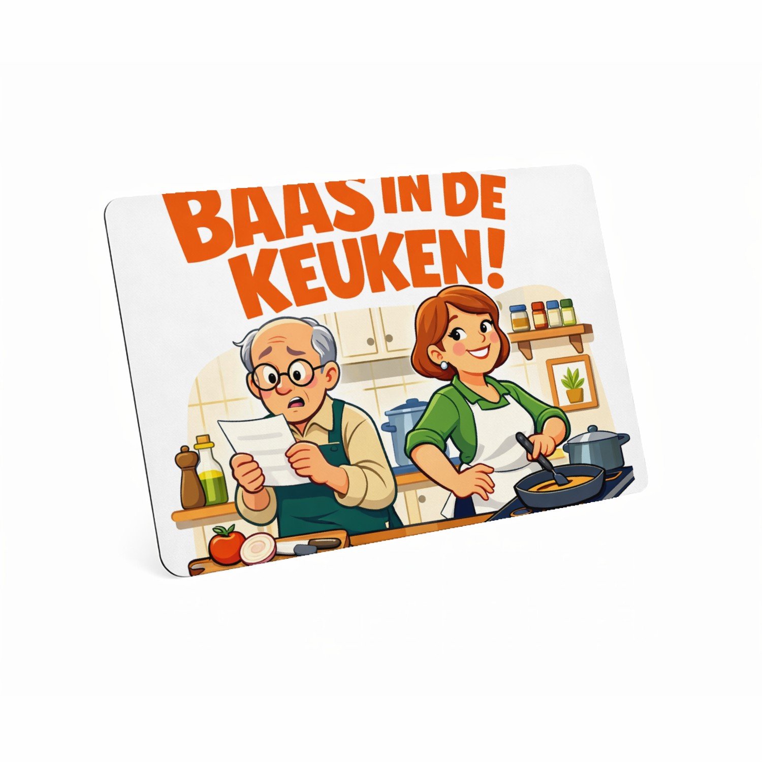 Mr Cadeautjes MDF magnetische fotolijst 28 x 19 - design Een speelse partnerschap-grap met een alledaagse rolomkering | cadeau Wit