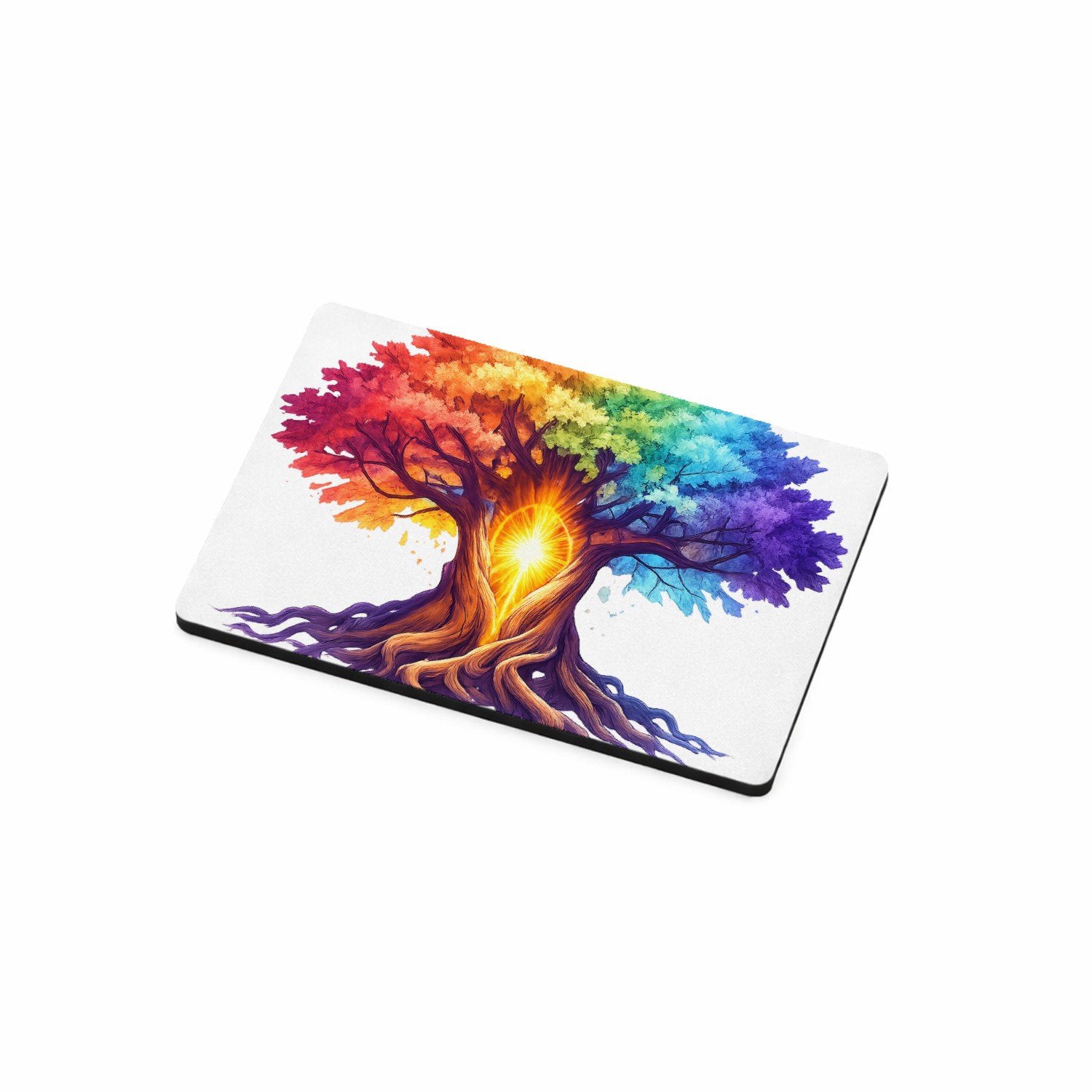 Mr Cadeautjes MDF magnetische fotolijst 7,5 x 5 - design Een magische berglandschap-bewerking met een centrale lichtb | cadeau Wit