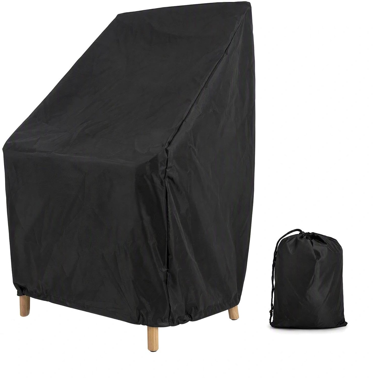 Famanu Waterdichte tuinstoelhoes voor gestapelde stoelen, 65 x 65 cm, 70/120 cm hoogte, beschermhoes voor buitengebruik, biedt betrouwbare bescherming tegen regen en UV-stralen wit
