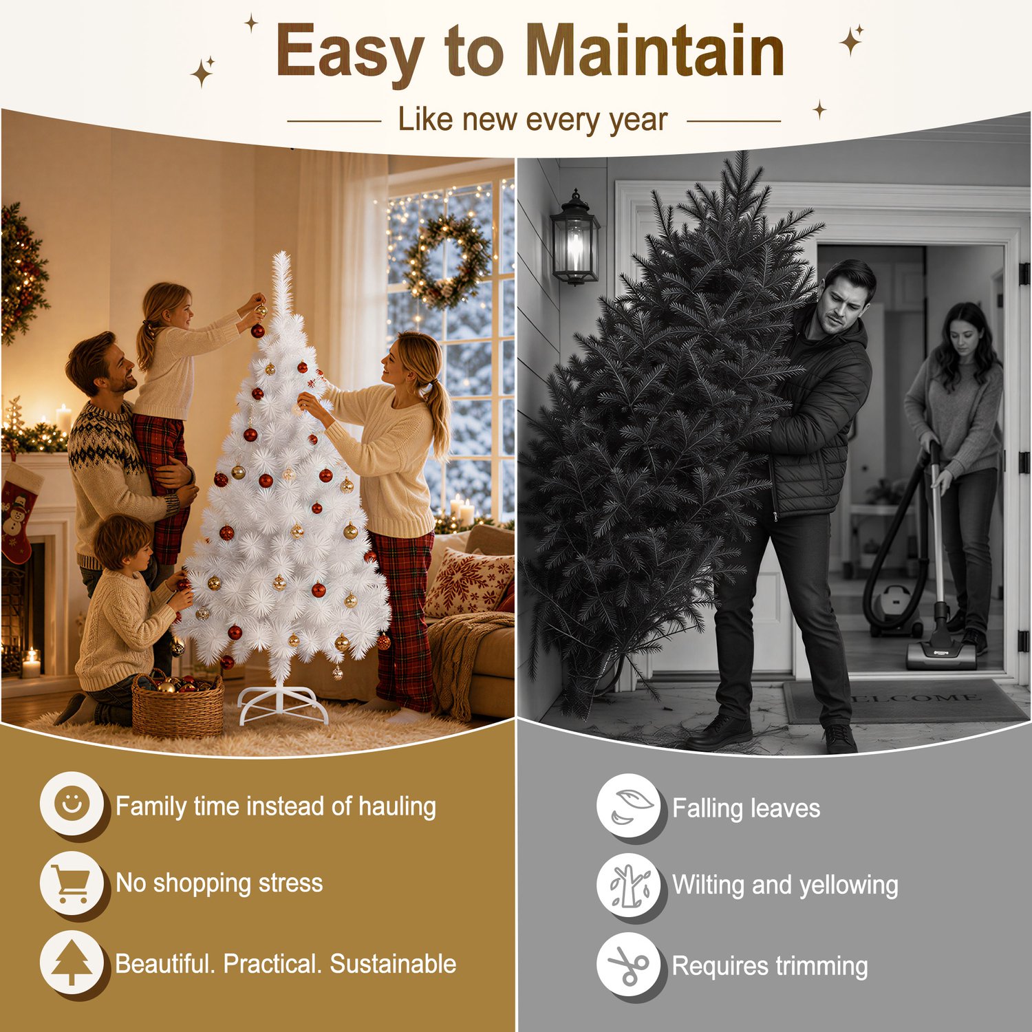 Kerstboom – 180cm Kunstkerstboom – Wit PVC – met Standaard – foto 4