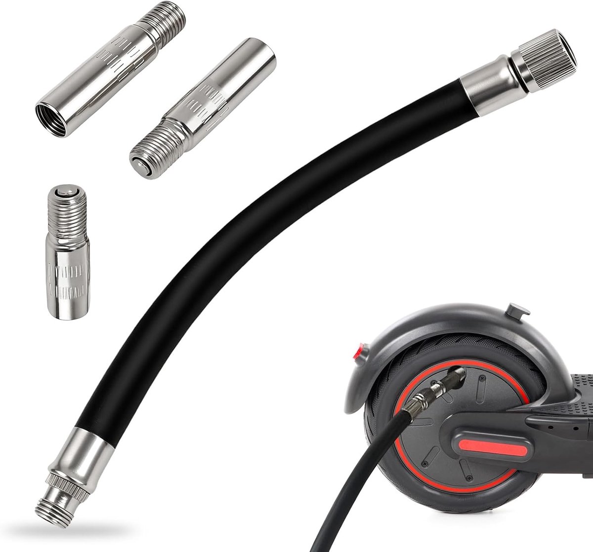4 stuks ventielverlengingen voor Xiaomi E-scooter met 160 mm rubberen slang