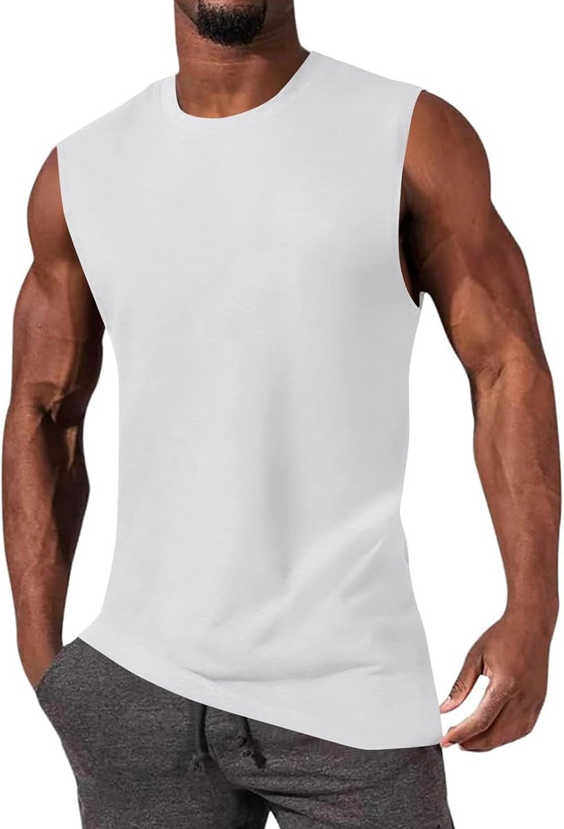 Tanktop voor heren, katoen, mouwloze shirts, spiershirts, gym, sport, onderhemd, T-shirts, fitness, tops, T-shirt voor mannen
