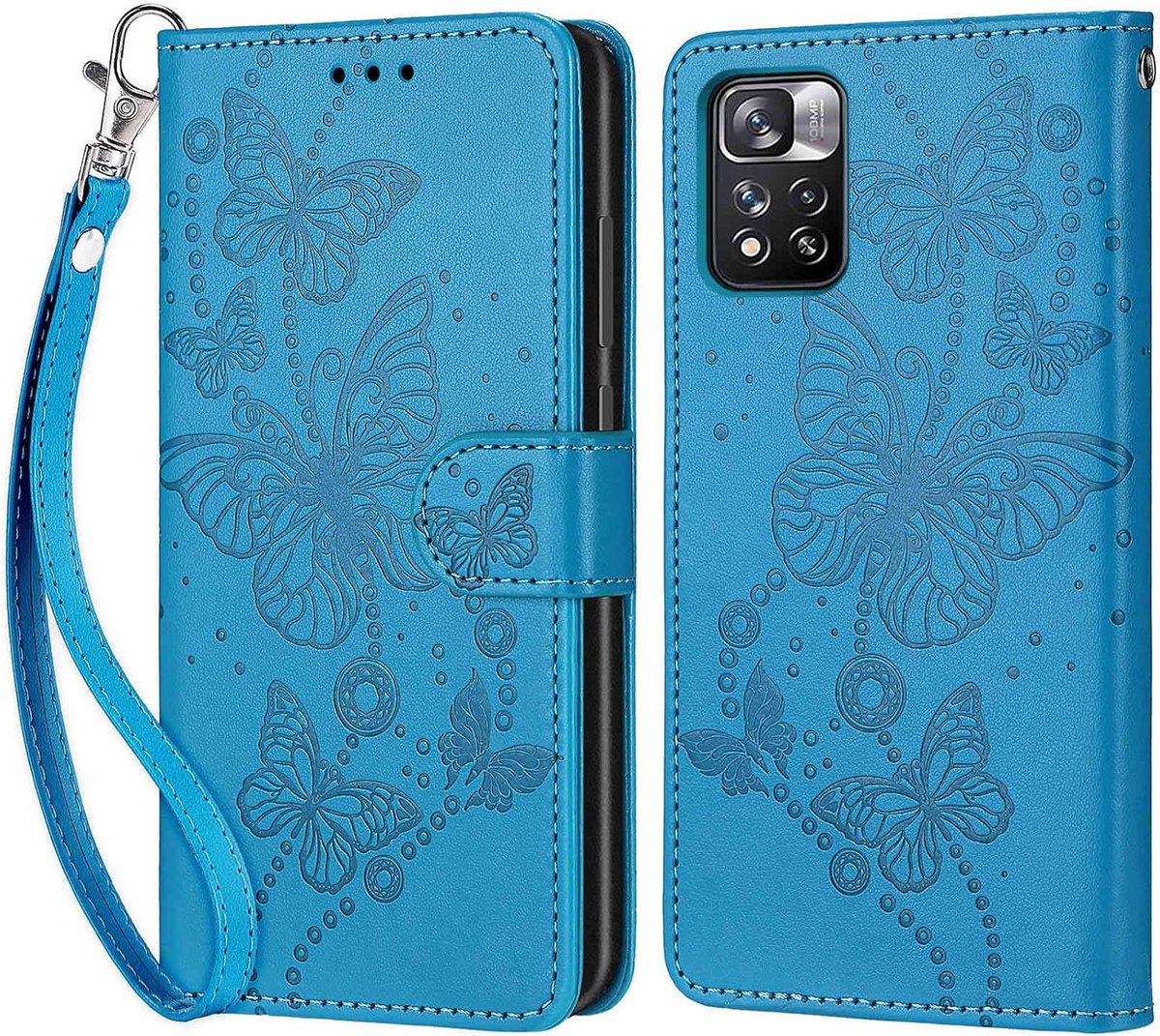 Telefoonhoesje voor Xiaomi Redmi Note 11 Pro Plus 5G, vlinderblauw