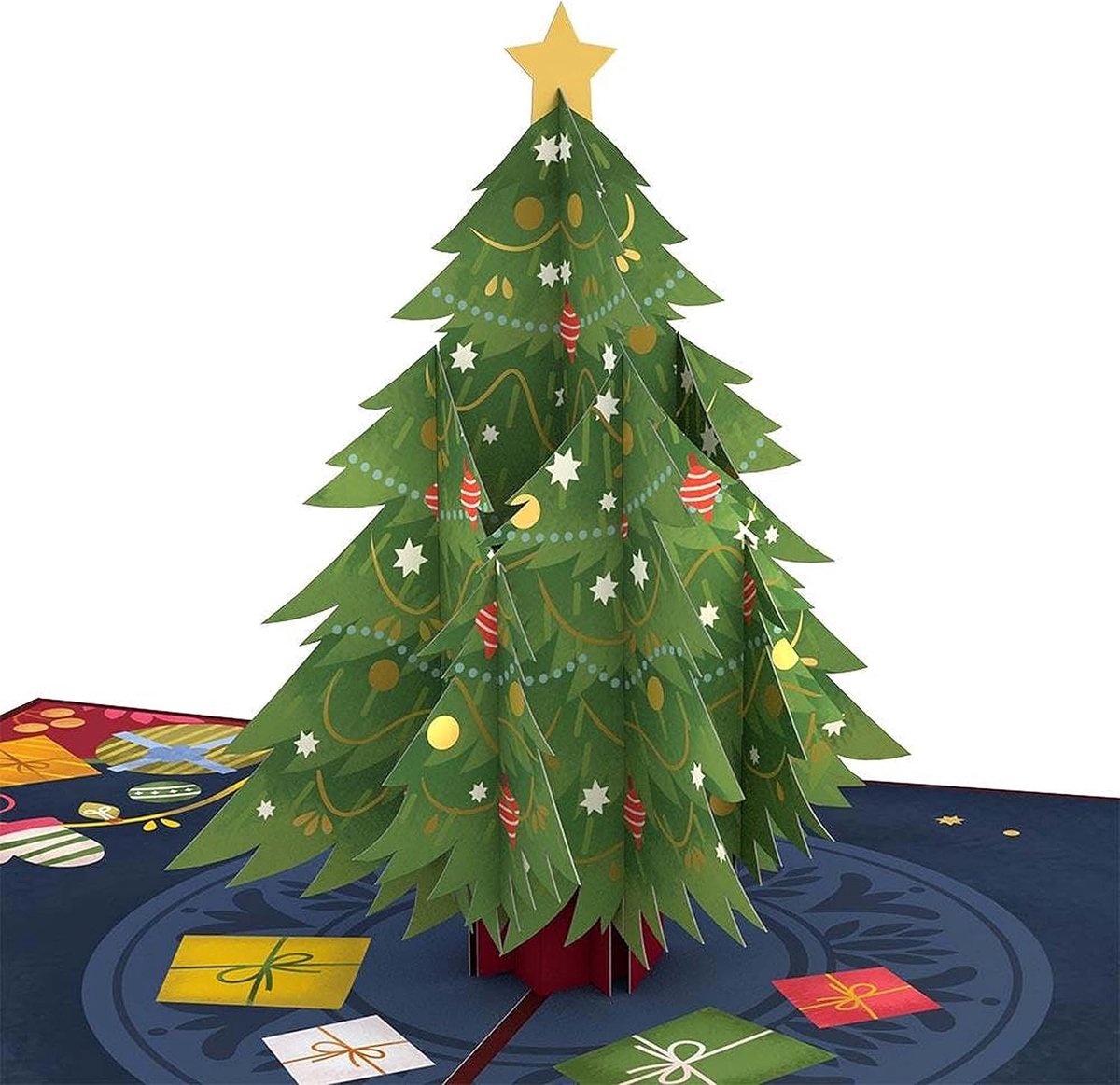 Feestelijke Kerstboom Pop Up Kaart, 5x7-3D Wenskaart, Pop Up Kerstkaarten, Kinderen Kerstkaart, 3D Vakantie Kaart, Winter Kaarten