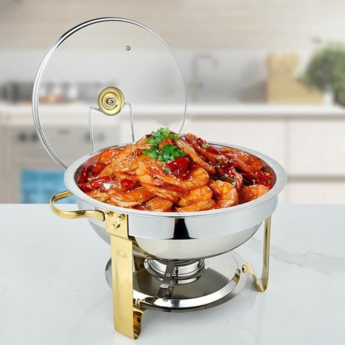 Buffet Warmers - Chafing Dishes RVS - Feestelijk Diner - Verstelbare Temperatuur - 4.5 Liter Capaciteit