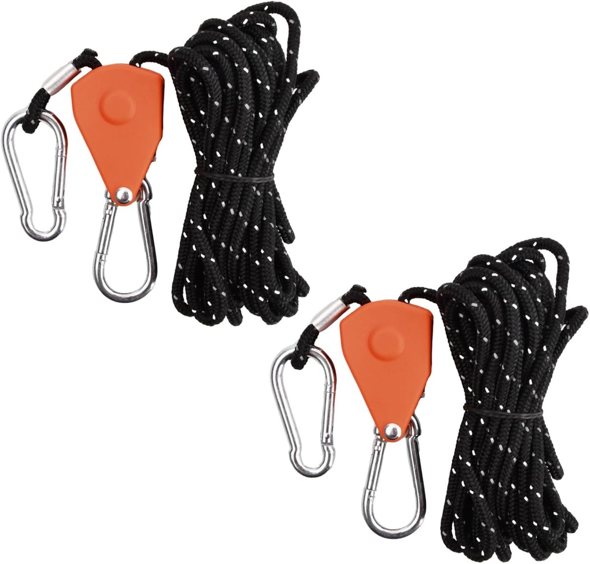 2 stuks reflecterend scheertouw, reflecterende scheerlijnen touw met touwspanner, 4 m tenttouw met spangesp, nylon koord, stormband voor tent, tentzeil, zonnezeil