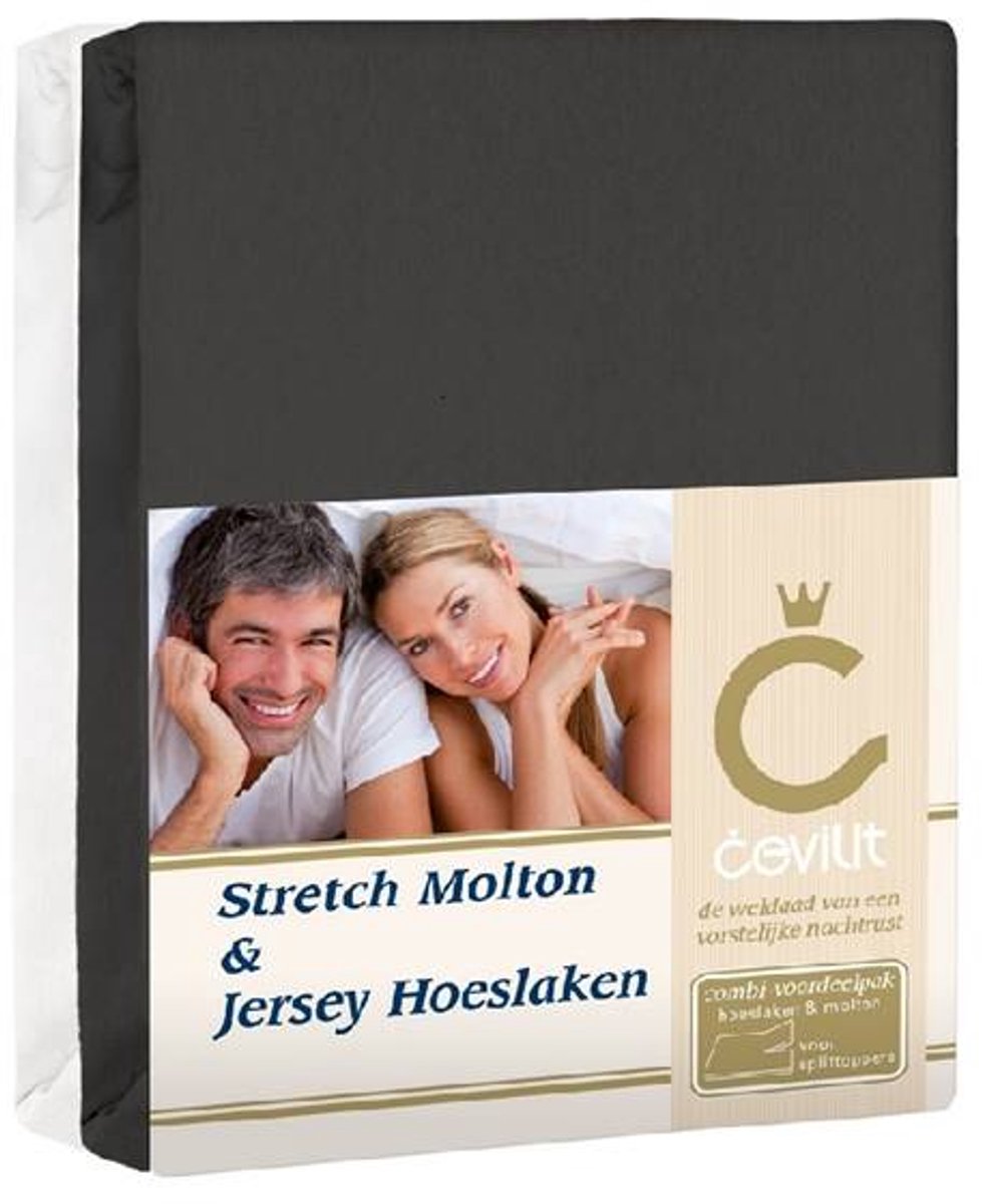 Cevilit Combi Splittopper Splittopper Hoeslaken - Taupe - 160x200/220 cm