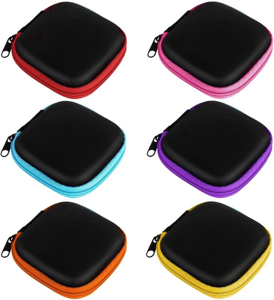 Oordopjes Case, Vierkante Oortelefoon Travel Organizer - Mini Hoofdtelefoon Case voor Oortelefoons, USB-kabel, Oplader (Multicolor) — afbeelding 5