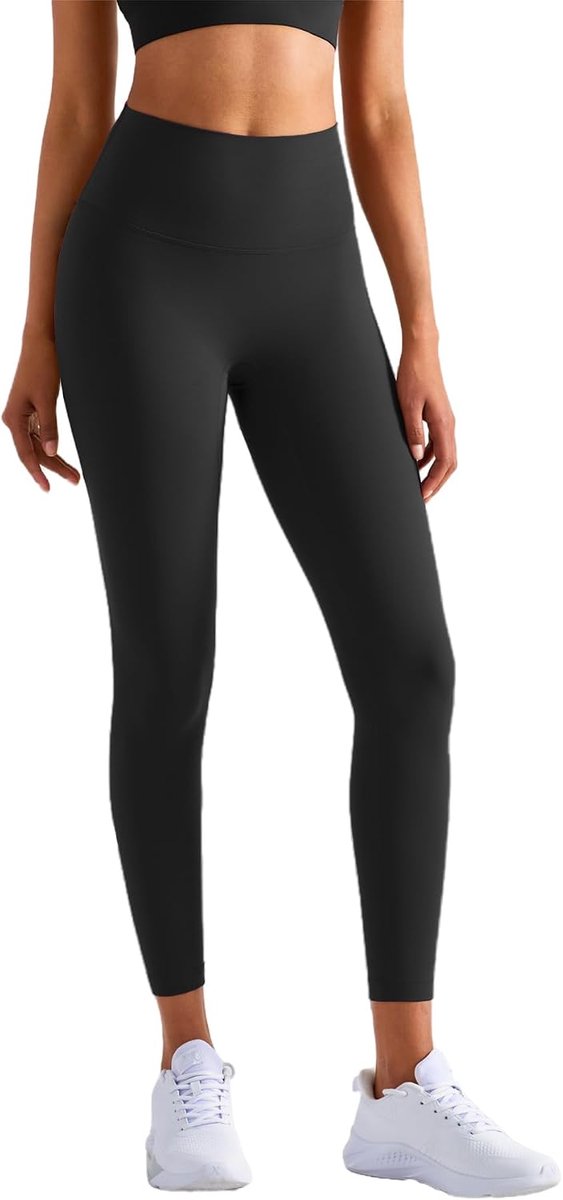 Sportlegging voor dames, hoge taille, naadloze sportbroek, lang, ondoorzichtig, yogabroek, gymlegging, zwarte buikweg, sportlegging, legging voor yoga, fitness