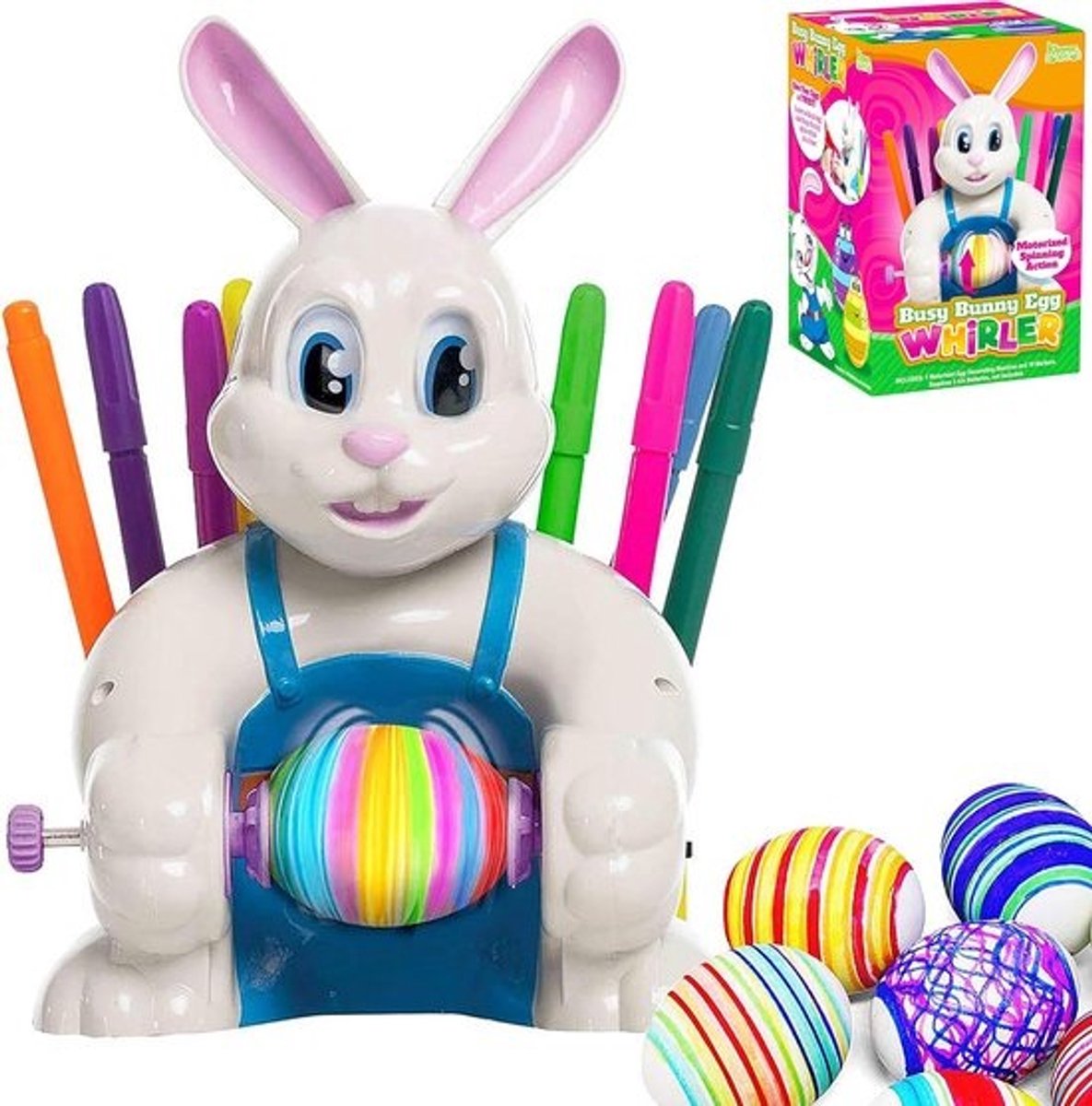 Paaseieren Decoratie Set met Spinner en 10 Kleurrijke Markers - Doe-Het-Zelf Activiteiten voor Kinderen