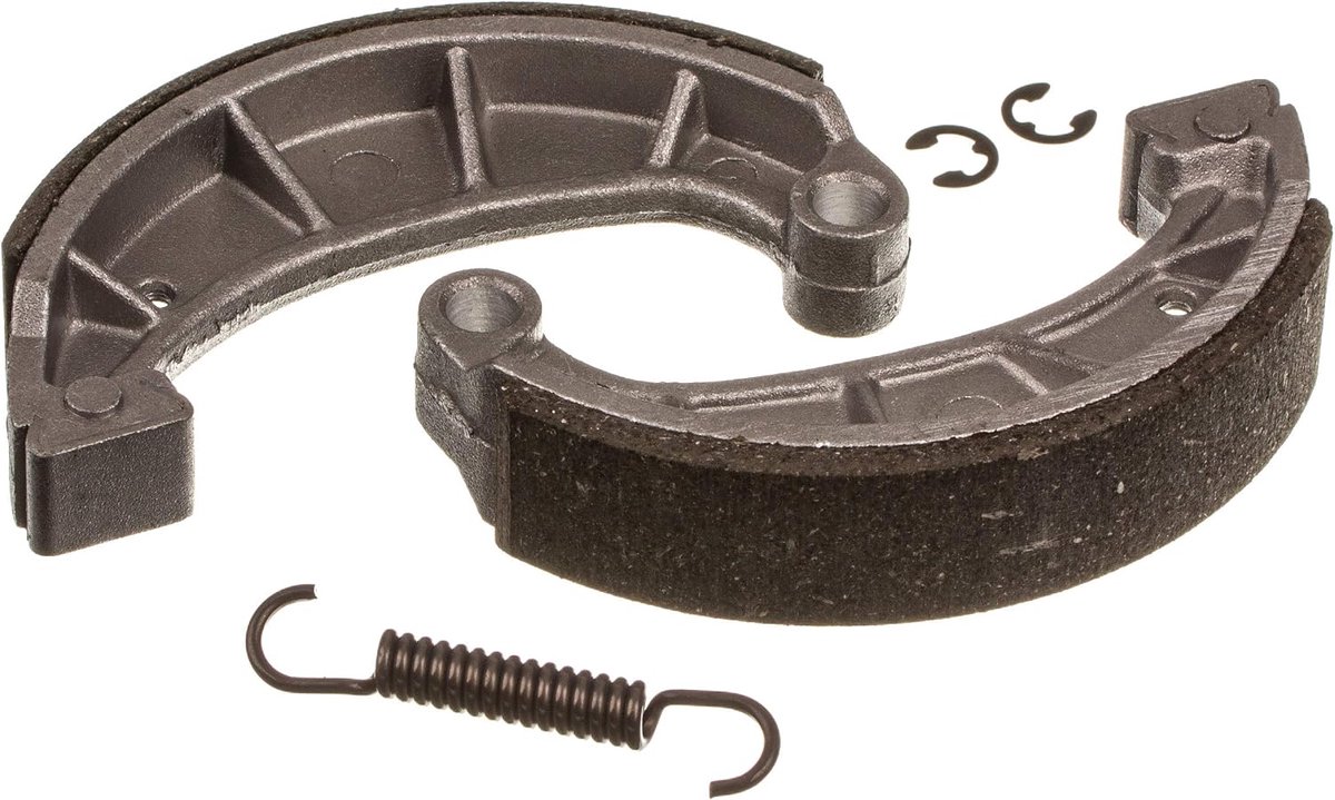 Meyer 10133B Set remschokken diameter 124 mm - met gegoten stalen pad plus remschoenveer plus zekeringsschijven