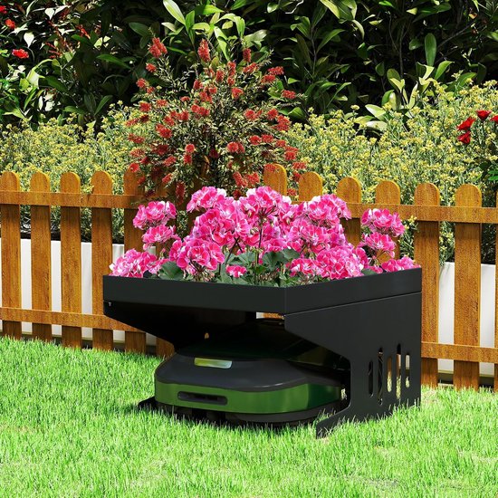Garage voor robotmaaier, 70 x 60 x 43 cm, dak, grasmaaier, carport, overkapping, schuilplaats voor robotmaaier, zon- en regenbescherming, roestvrij, tuin, weerbestendig, antraciet — afbeelding 4