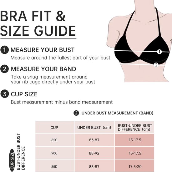 Push-up beha voor dames, met draad en plunge-hals, ademende katoenen inzetstukken, chocoladebruin, comfortabele beha met middensteun en push-up-effect — afbeelding 5