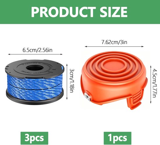Draadspoel compatibel met Black Decker A6441 met A6442-XJ doppen, reservedraadspoel voor GL315, GL337, GL350, GL650, GL651, GL652, GL653, GL655, GL656, GL660, GL670, GL670 680, 680 — afbeelding 2