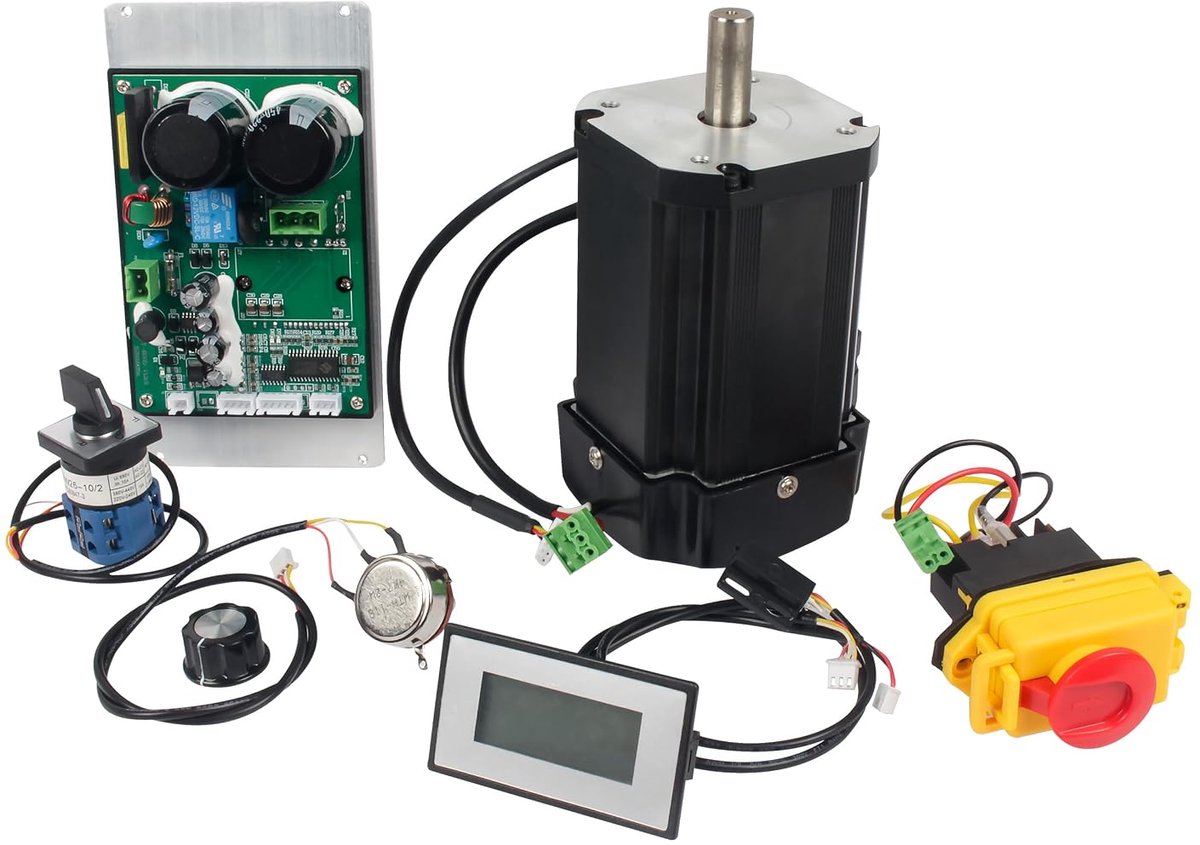Mini-draaimachine, borstelloze motor, 900 W, 220 V DC, borstelloze metalen draaimachines, spindelmotor, 4000 tpm, met hoofdbesturingsplaat, 6-delige kit, voor CD/WM-210 V