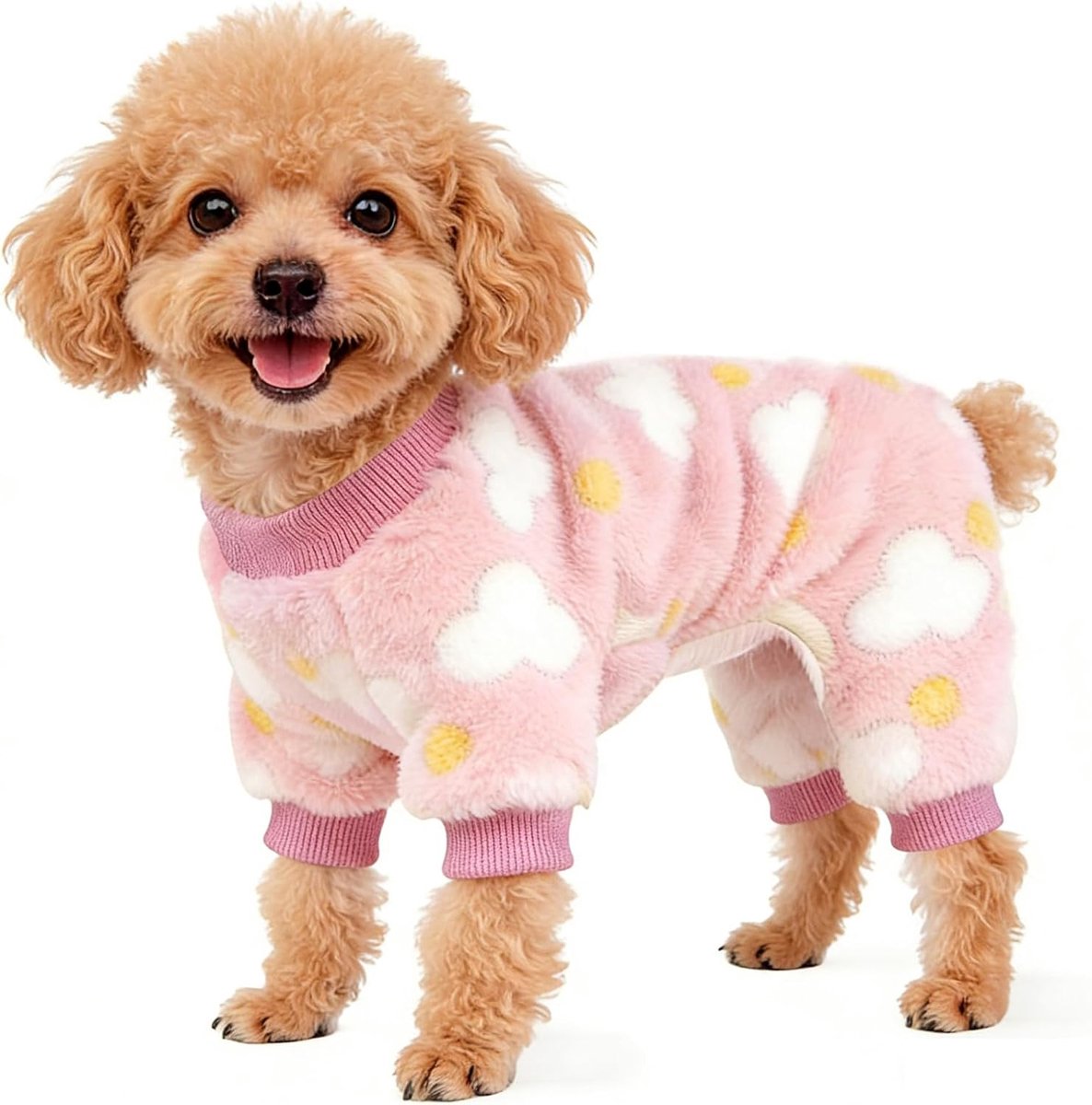 kleine honden hondenjas fleece roze hondentrui kattenpullover hart hondentrui kleine hond gebreide hondenkleding hondentrui warme hondenpyjama hond pyjama voor chihuahua, XS