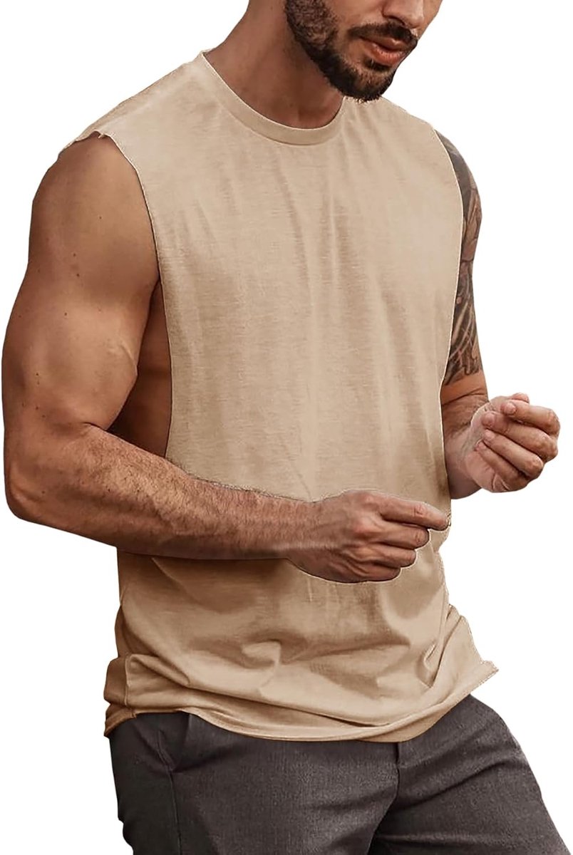 Heren tanktop mouwloos spiershirt zomer katoen onderhemd sport fitness bodybuilding shirts regular fit ademende workout okselshirts