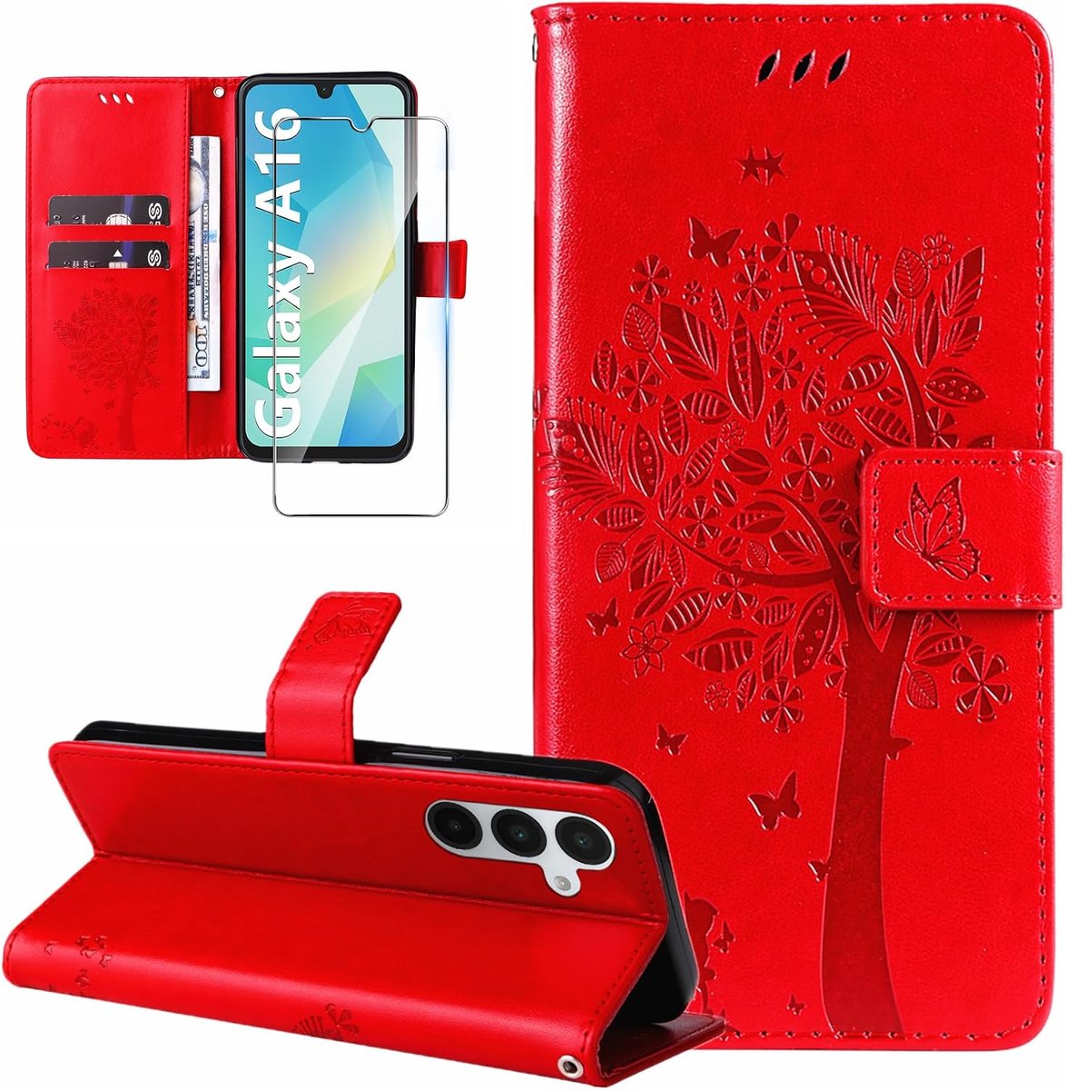 Beschermhoes voor Samsung Galaxy A16 4G/5G, schokbestendig, rood