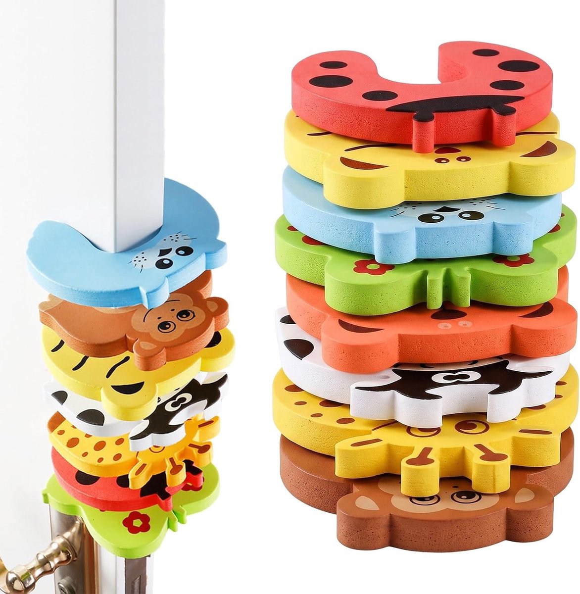 Klembescherming voor deuren kinderen - 8 stuks zachte deurstoppers, baby vingerbescherming en kinderbeveiliging voor kamerdeuren, veilig en schokabsorberend