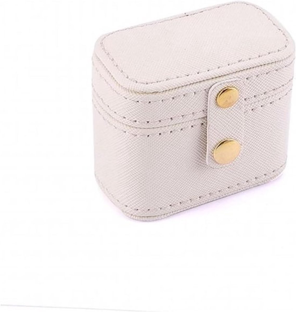 Draagbare Sieradenkist - Reis Organizer - Sieraden Opbergen - Met Metalen Gesp - 3.5x4x5.5 cm - Zwart