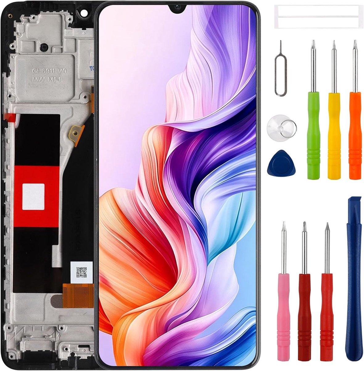 Compatibel met ZTE Blade V70 Max 6,9 inch lcd-display touchscreen vervanging met professioneel reparatiegereedschap (met frame)