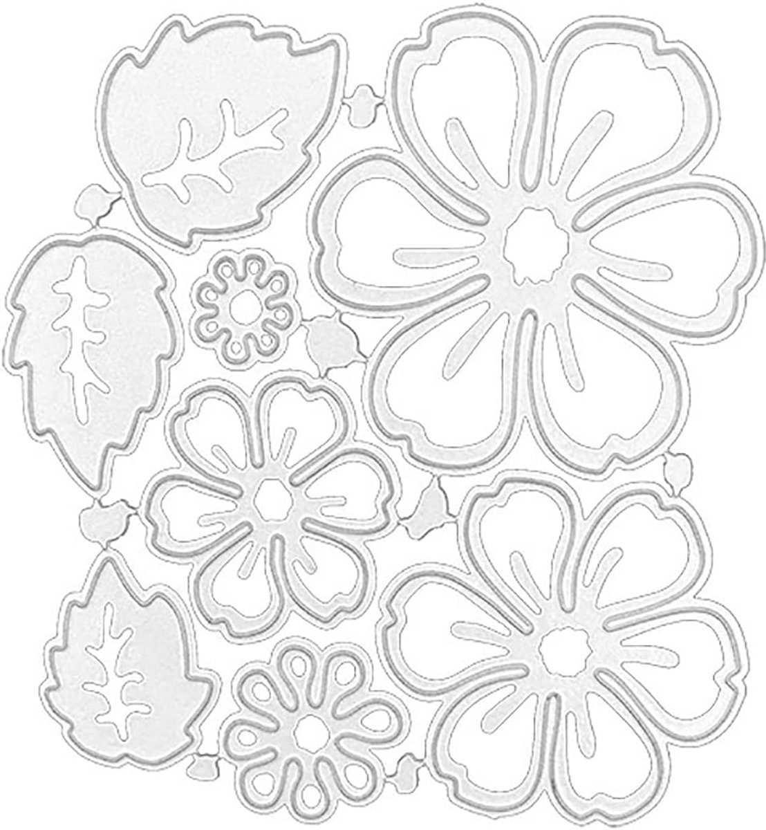 8 stuks metalen stanssjablonen bloemen stanssjablonen stansvormen snijden dit blad bloemen vormen scrapbooking embossing sjablonen zilver snijden sjablonen metalen embossjablonen