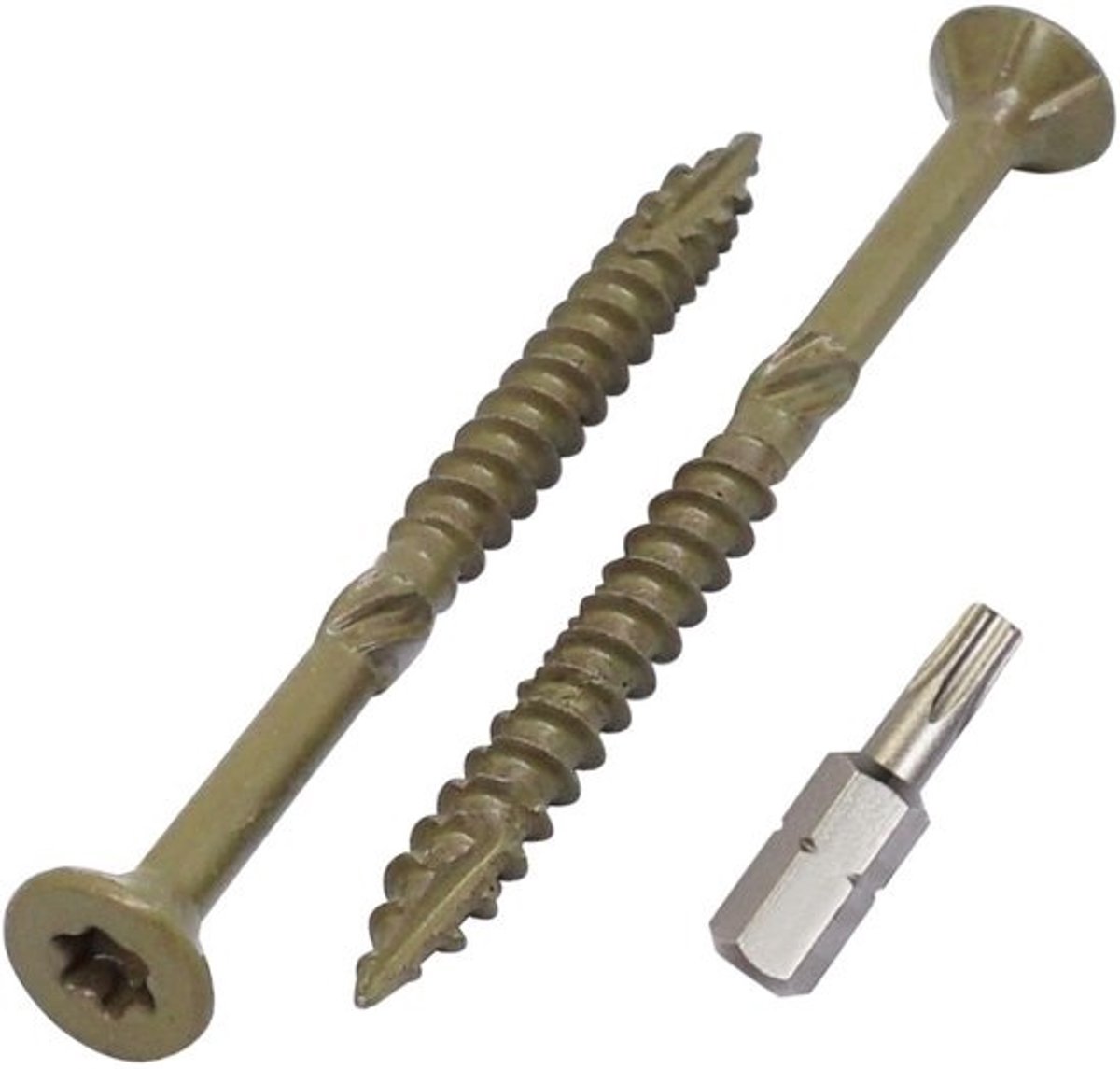 Pack van 300 Groene Terrasschroeven 3,5 x 45 mm voor Buiten Gebruik met Torx Kop