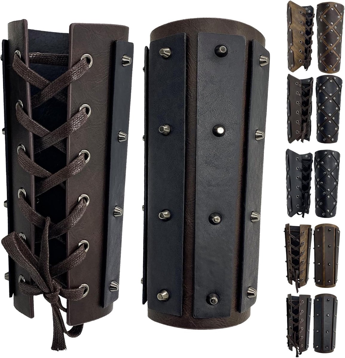 armrails, retro armbeschermers van kunstleer, huurlingenhandschoen van kunstleer, vintage armbeschermers geschikt LARP