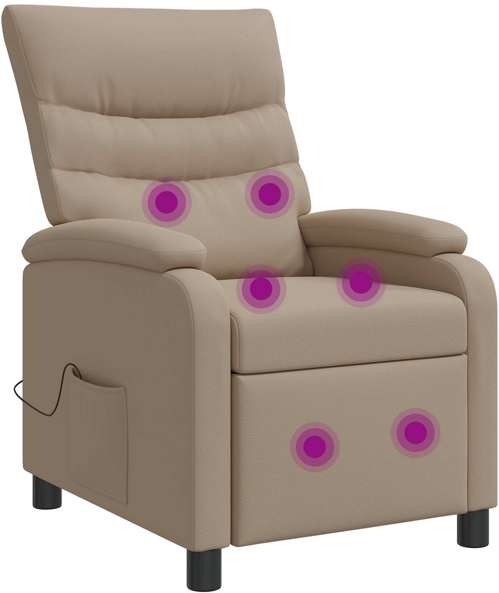 vidaXL Massage - Relaxstoel - Cappuccino - Kunstleer