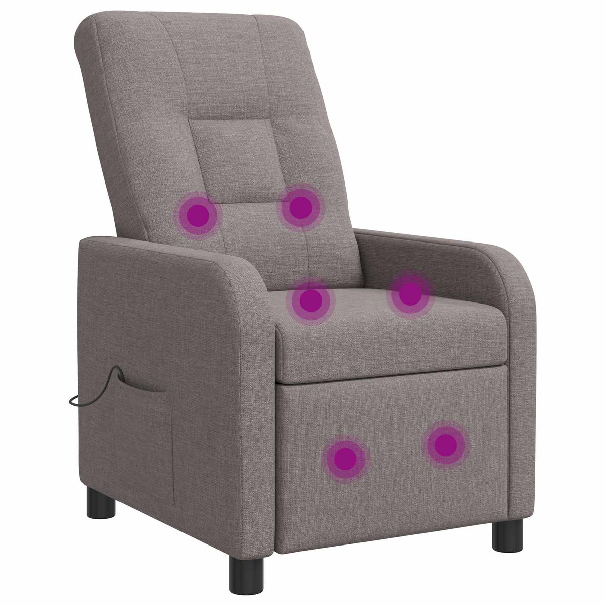 vidaXL Massage - Relaxstoel - Taupe - Stof