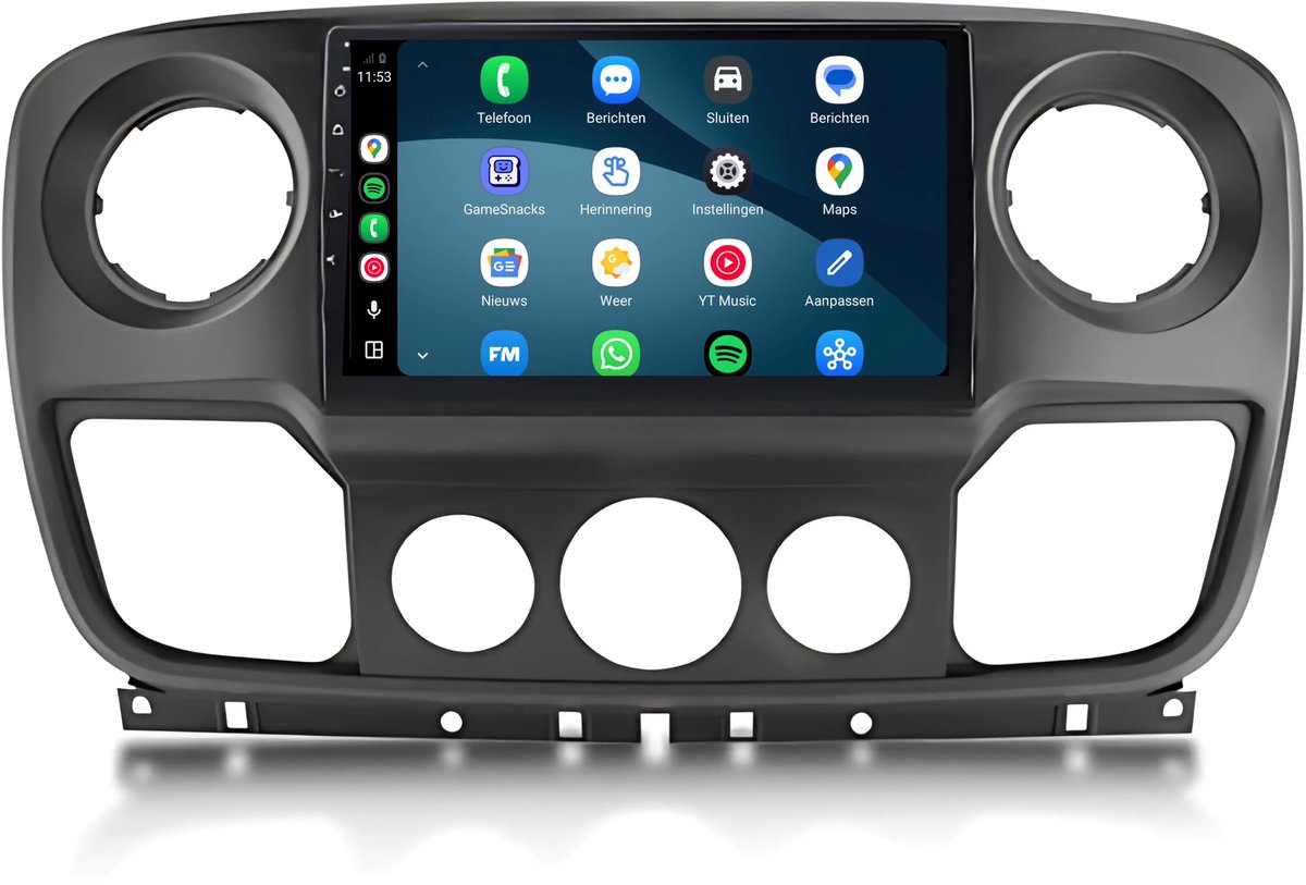 CarPlay autoradio geschikt voor Opel Movano | 2010 t/m 2021 | Cartronix CTX-7079 | 2010 2011 2012 2013 2014 2015 2016 2017 2018 2019 2020 2021 | 9 inch | Android 15 | Draadloos Apple CarPlay & Android Auto | 2GB + 32GB | Bluetooth & Wifi