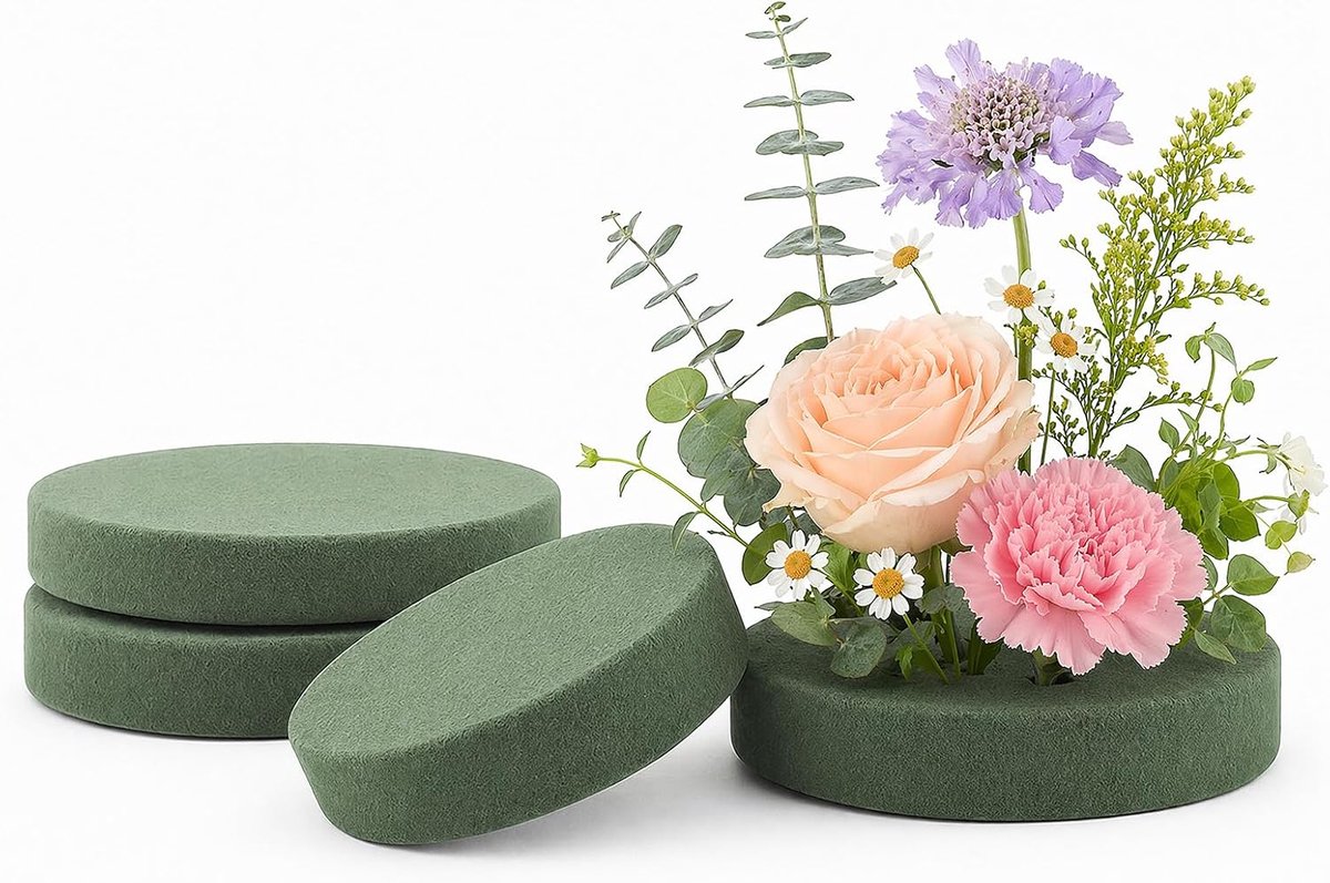 Schuimstof 20 x 4 cm, hoogwaardige natte stopmassa voor knutselen en decoreren, geschikt voor verse bloemen, bruiloften, verjaardagen, feesten, tuin en creatieve bloemendecoraties