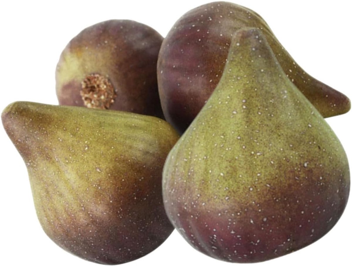4 stuks 4-delig kunstvijgenmodel, levensechte fruitdecoratie met gedetailleerd design, duurzaam voor markt, school, fotodecoratie, veelzijdige dummy voor feestjes en