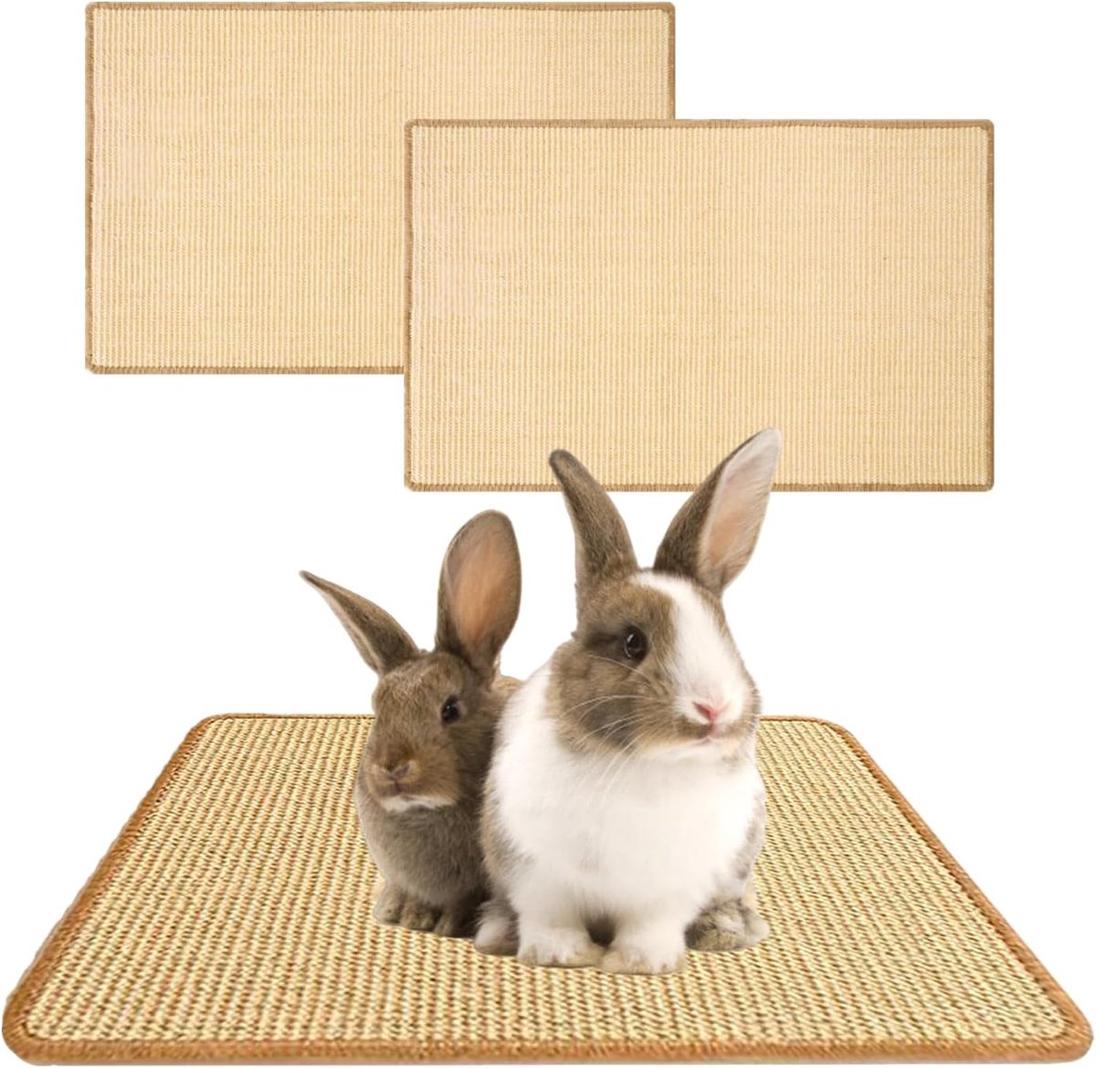 60x40 cm grote krasmat voor konijnen knaagmat kleindier grasmatten knaagmat voor knaagdieren konijnen kooien ren konijnenmatten voor kooien sisalmatten voor kleindier katten, 2 stuks