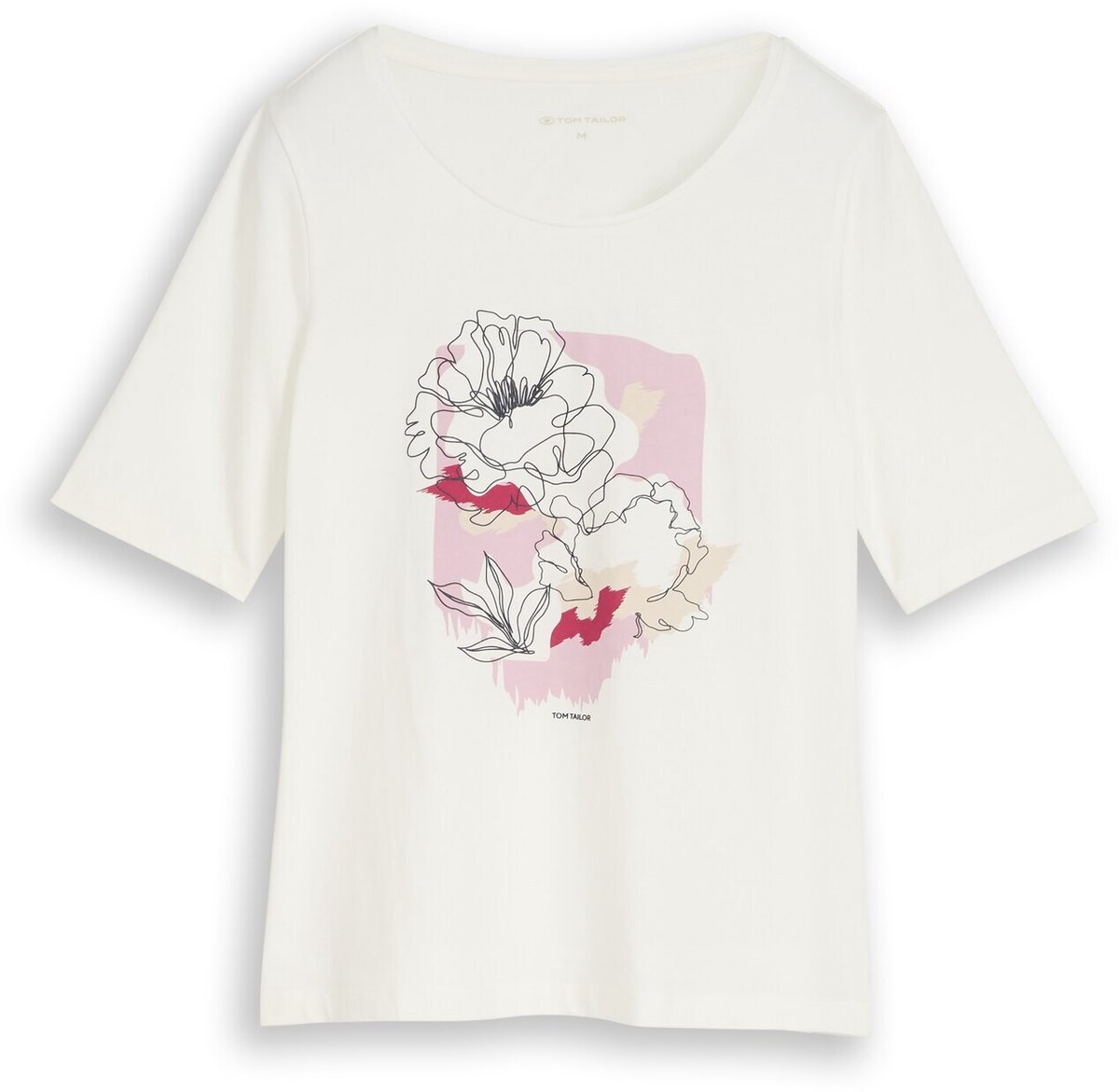 Tom Tailor - T-shirt met print - Maat XXXL - Whisper White
