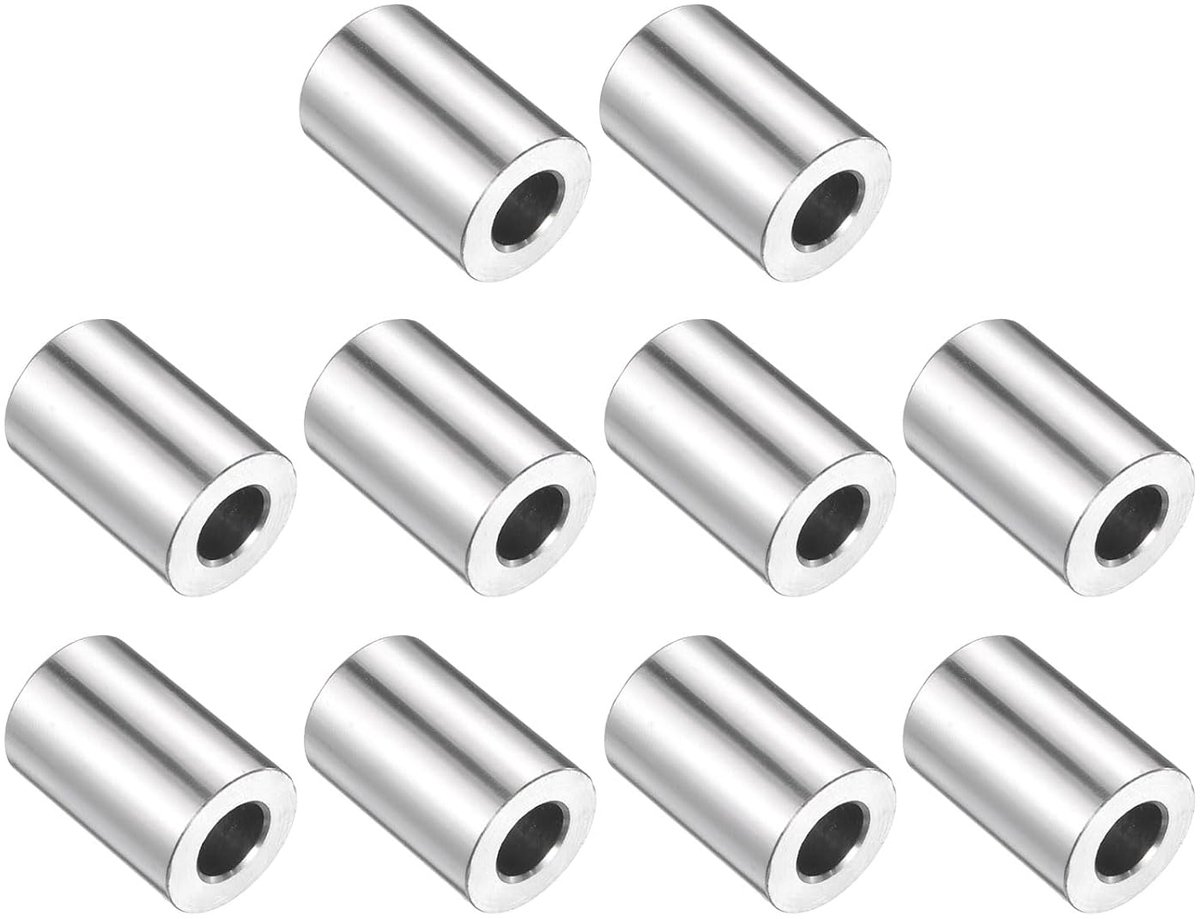 Afstandhouders van roestvrij staal 304, 9,5 mm ID x 19,05 mm OD x 38,1 mm lengte schroefring, gladde afwerking, metalen afstandhouder, rond, voor schroeven, bouten, staven