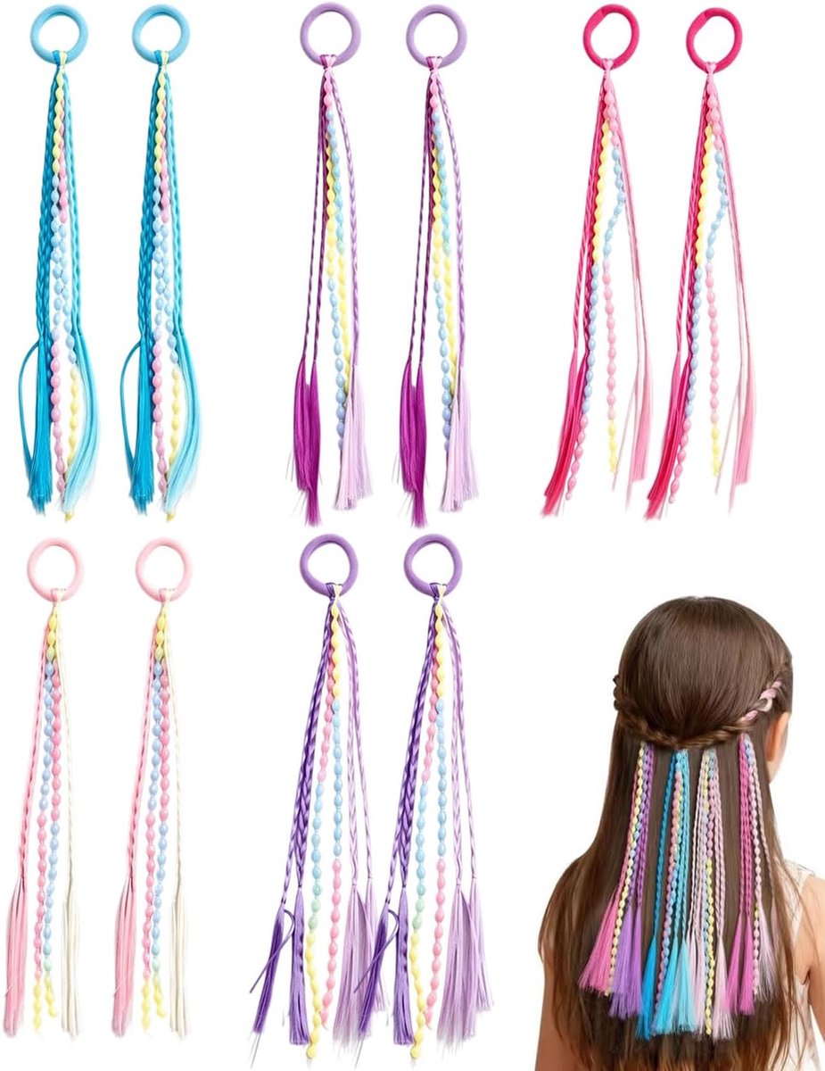 Haarstromen voor Kinder 10 stuks Kleurrijke Elastische Haarstromen met Elastische Band Haarschmuck Meisjes Haargummis Kinderen Kleurrijke Haargummis Haarspangen