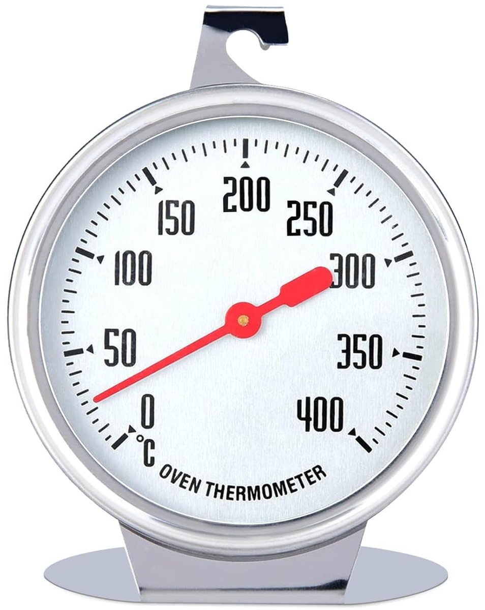 Dailygoods - Oventhermometer - Thermometer voor elektrisch fornuis - 400 graden - Roestvrij staal - Keukenaccessoire - Geschikt voor bakken - Heldere.