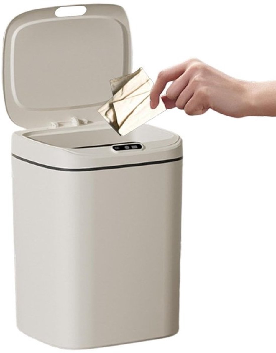 Slimme Sensor Prullenbak - Elektrische Vuilnisbak Contactloos - Hygiënisch Afvalbeheer - Automatisch Openen Sluiten - 12 Liter - Wit
