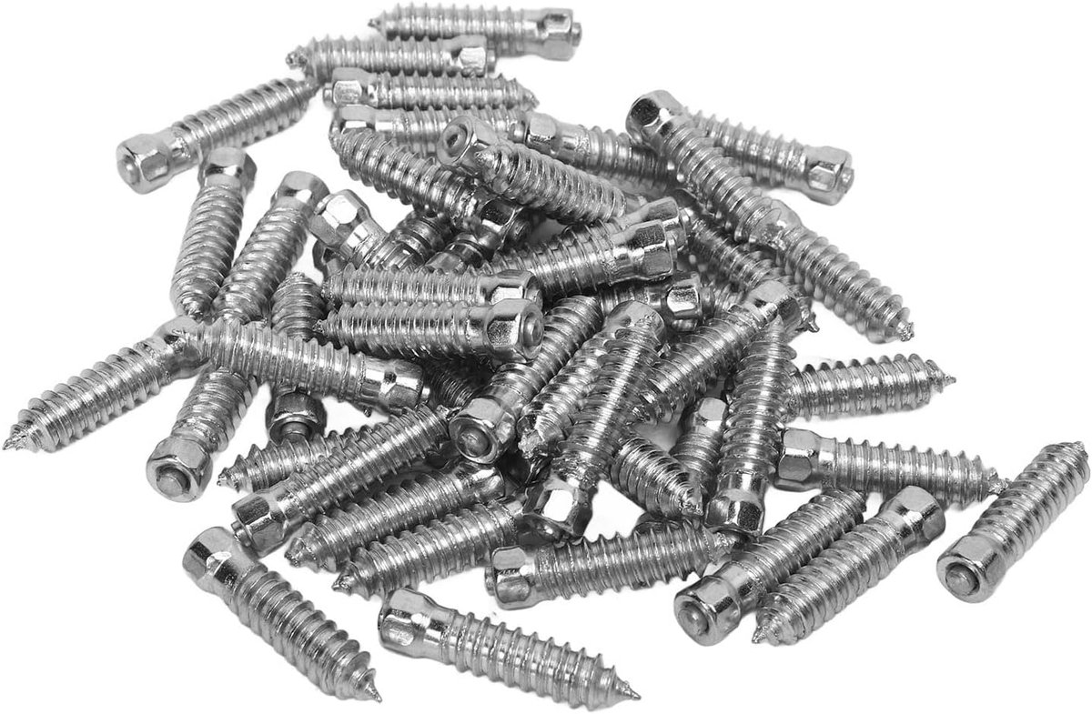 Dailygoods- Bandenspikes 6 Mm - Hardmetalen Schroefschoenspikes - Geschikt voor Auto's/ATV's/Motorfietsen - Verbeterde Grip - Voor Extreme Winters - I