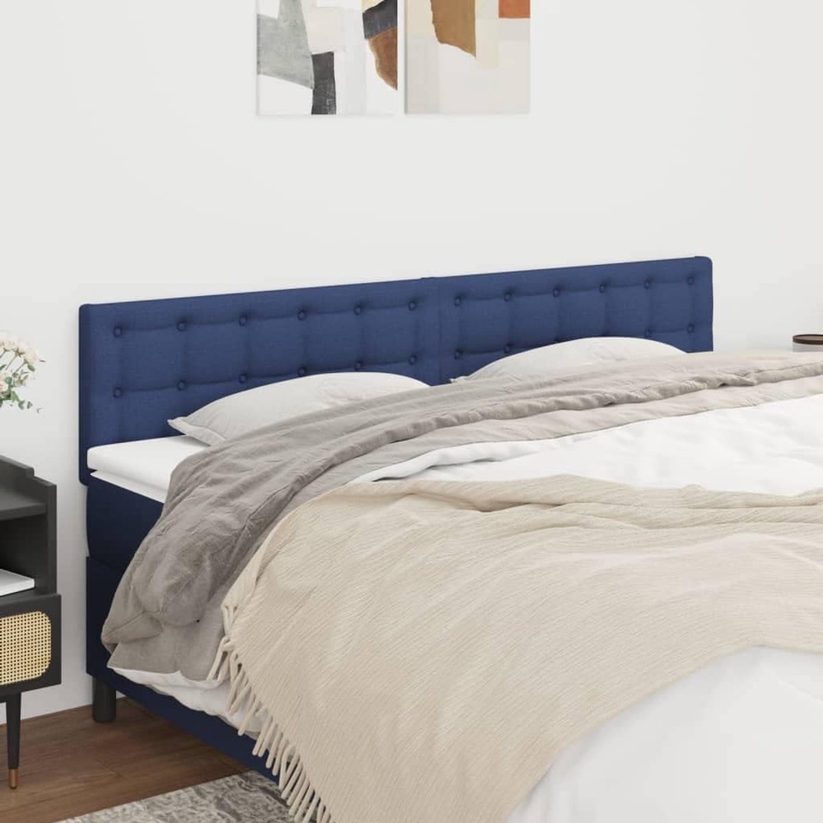 Hoofdsteunen 2 stuks blauw 80 x 5 x 78/88 cm stof hoofdeinde voor slaapkamer slaapkamer meubels hotels