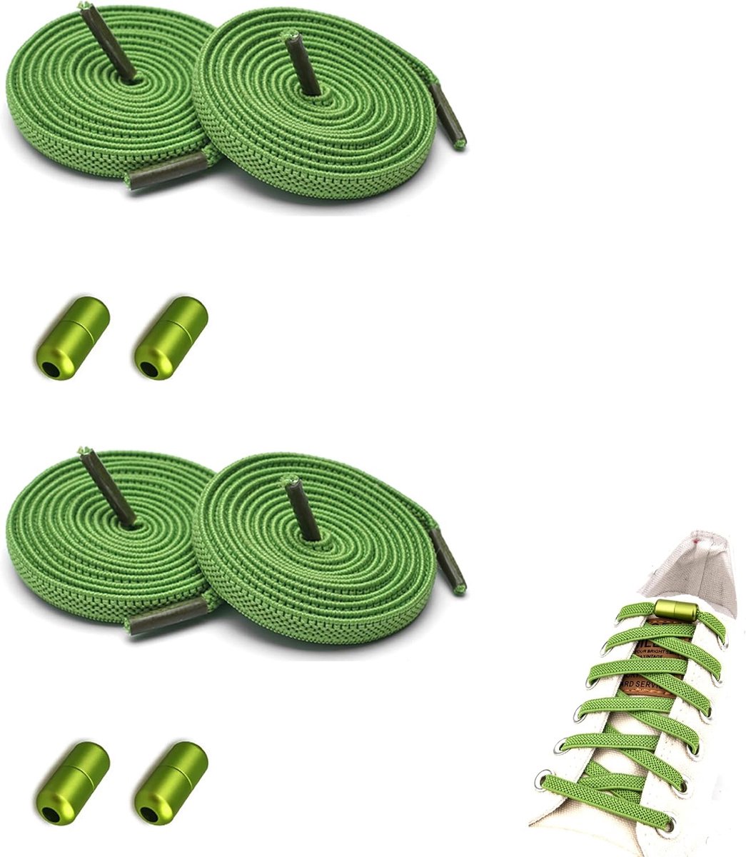 Veters met metalen capsules, veters zonder strikken, rubberen veters, verstelbare rubberen schoenveters, geen stropdas
